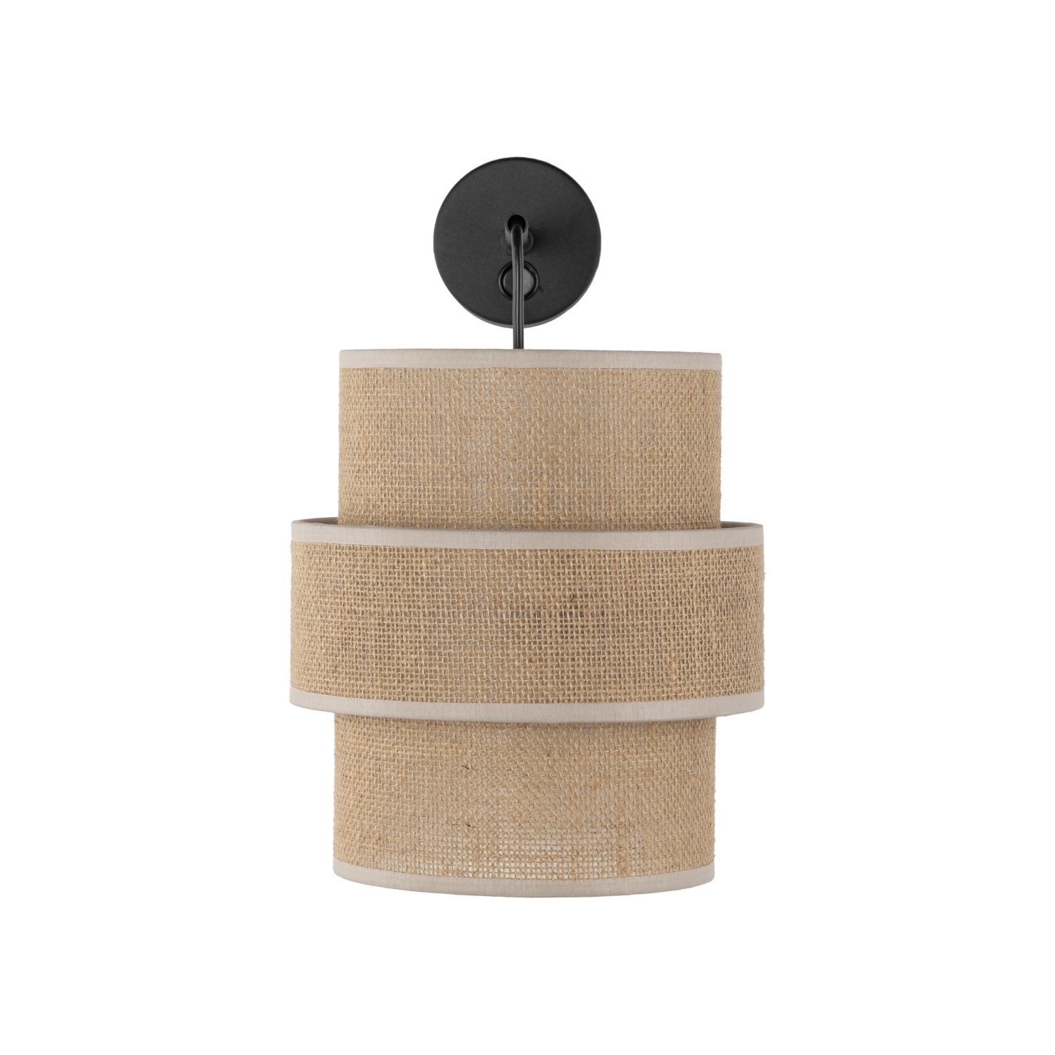 Wandlampe mit Schalter H: 33 cm Jute Metall E27 Modern Lampe