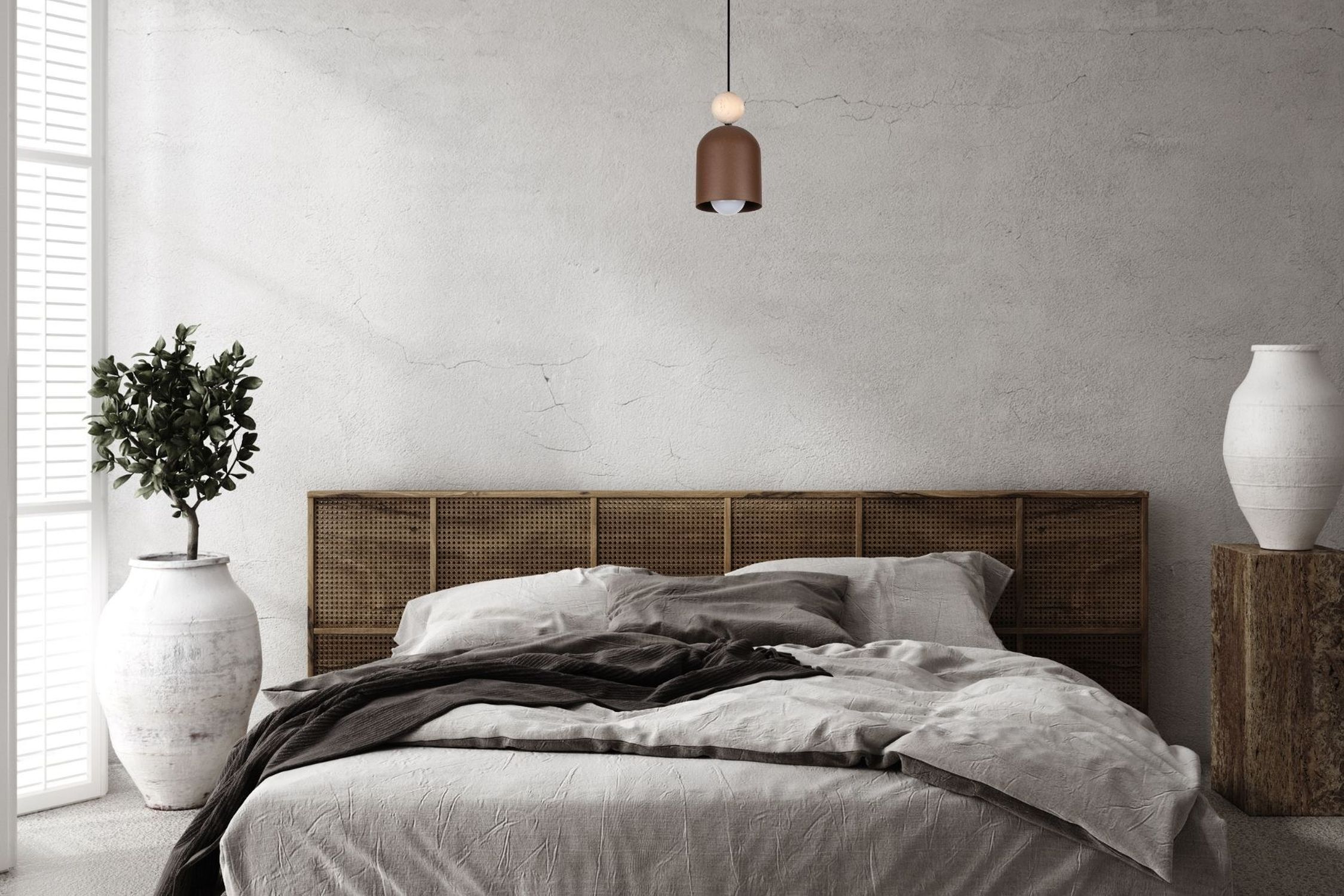 Lampe à suspendre chaleureuse brun rouille métal bois E27 Ø11 cm Innenarchitektur, Inneneinrichtung, Kissen, Mobiliar, Bett