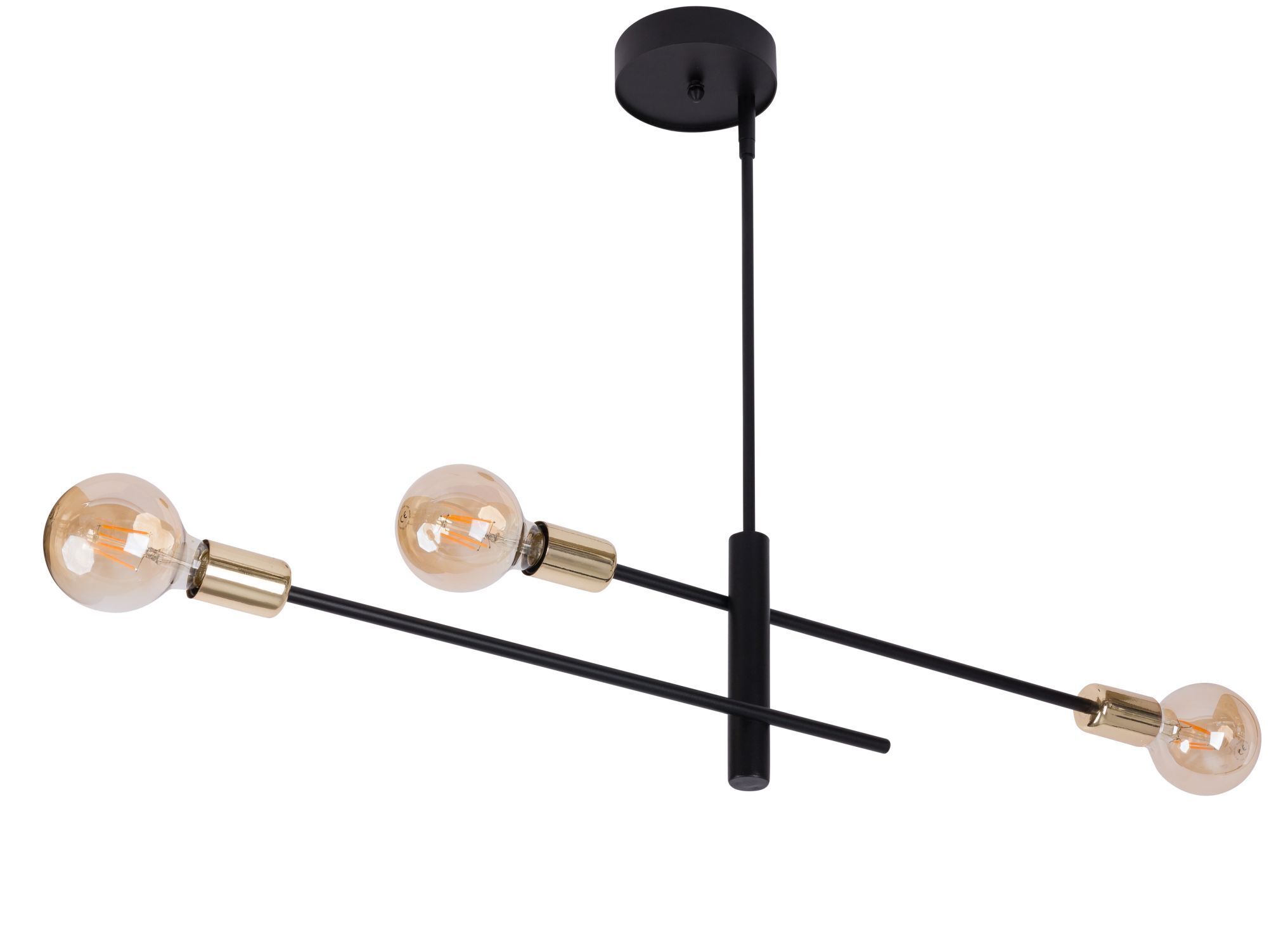 Lampe à suspendre noir or métal jusqu'à 0,6 m minimaliste