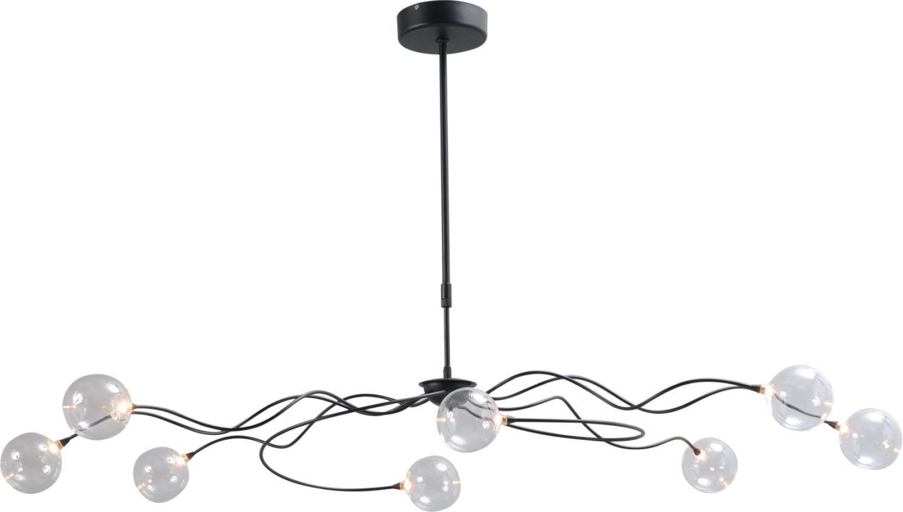 Suspension LED avec abat-jour en verre noir dimmable