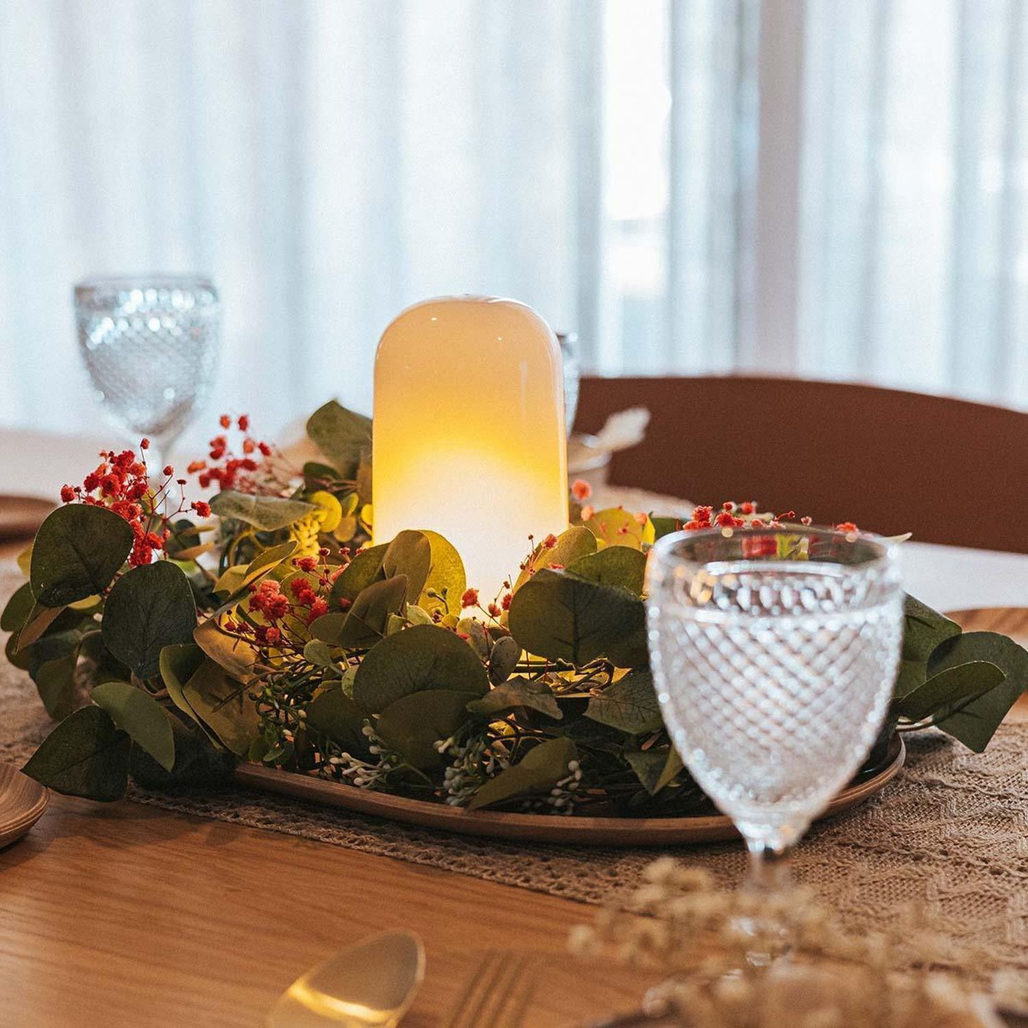 Lampe de table LED sans fil portable Batterie Dimmer IP54 2000K Outdoor Essen, Präsentation des Essens