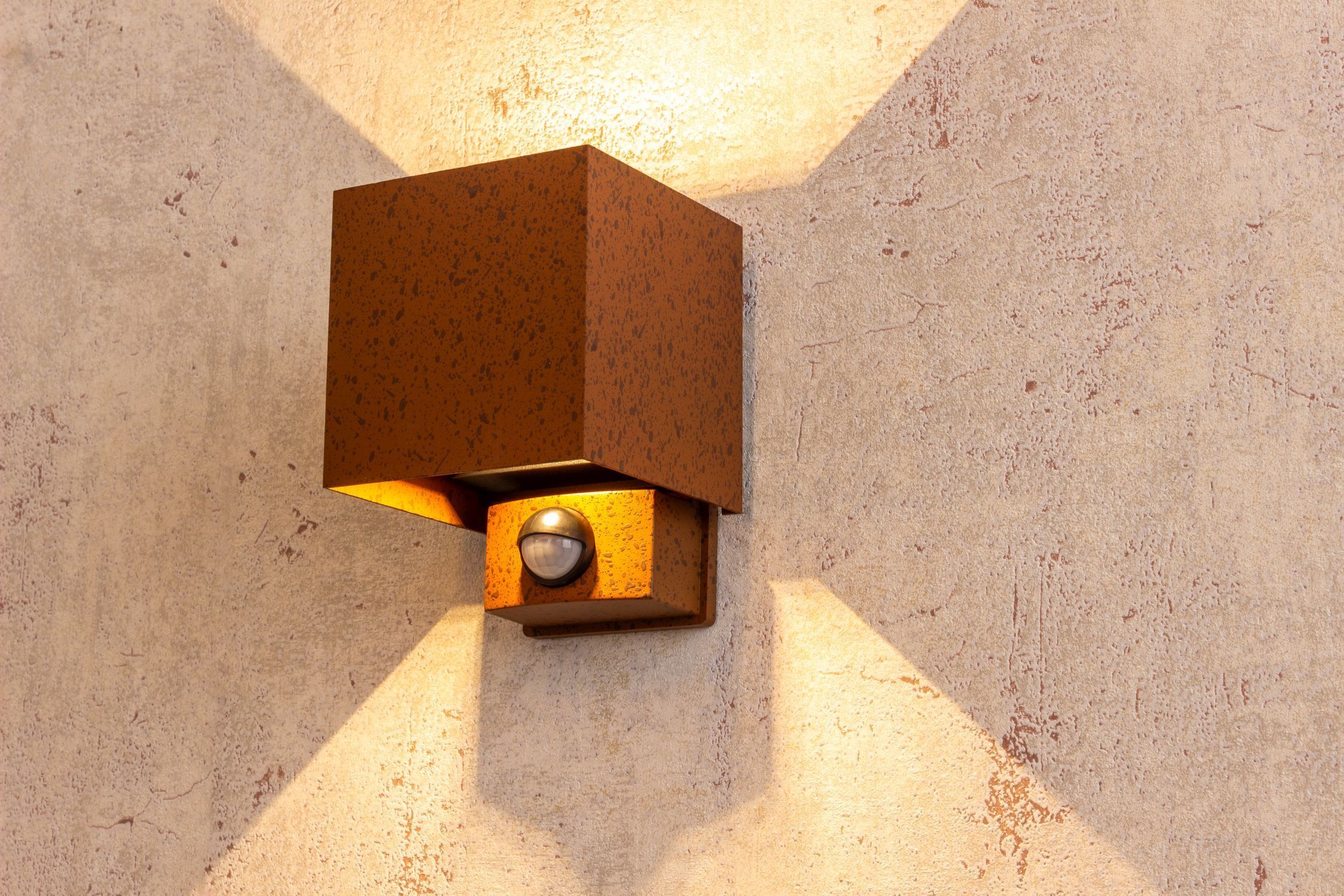 Applique LED Détecteur de mouvement Marron rouille Up Down IP54 Architektur, Gebäude, Mauer, Beleuchtung