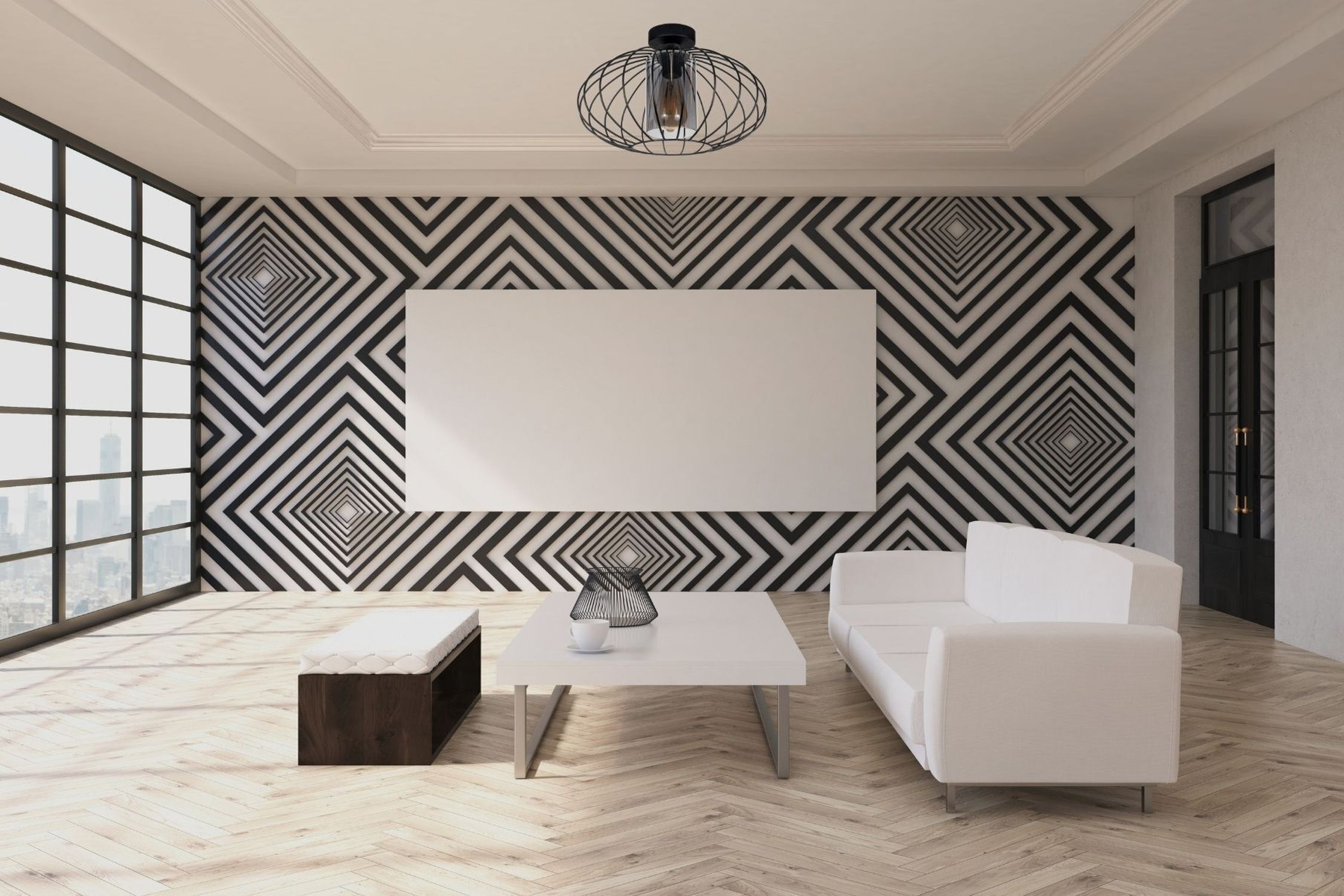 Plafonnier rond E27 Ø34 cm Noir anti-éblouissement Rétro Drinnen, Innenarchitektur, Inneneinrichtung, Holzpaneele, Wohnzimmer