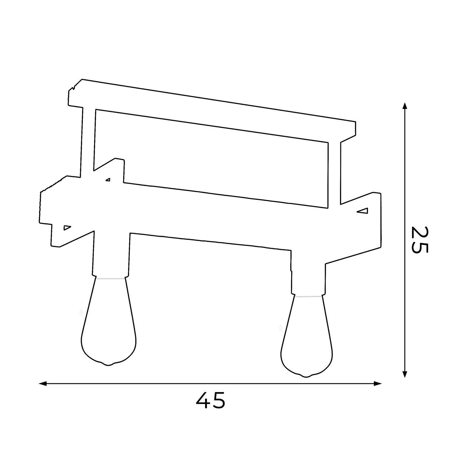 Plafonnier industriel métal bois L:45 cm E27 confortable