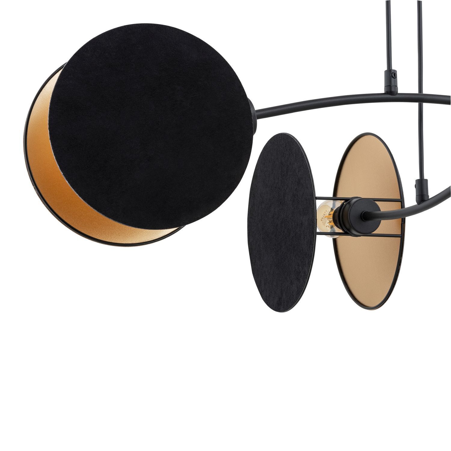 Suspension Noir Or L : 82 cm réglable Tissu Métal