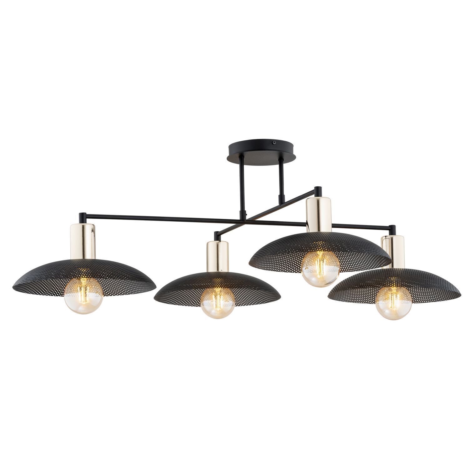 Plafonnier grand 100 cm de long en noir or 4x E27 métal Leuchte, Deckenleuchte