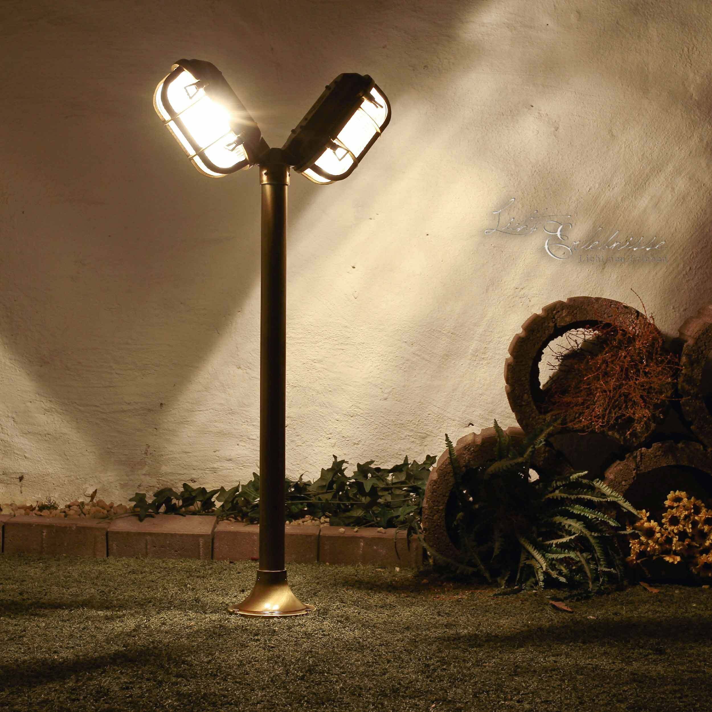 Lampadaire extérieur antique 2flmg en laiton véritable