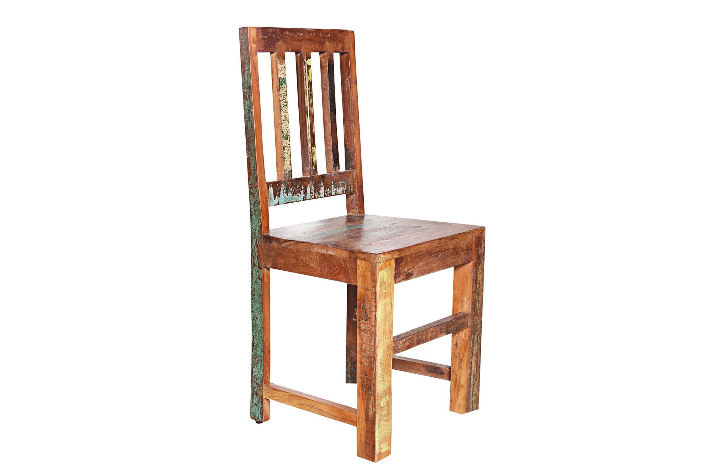 Chaise de salle à manger en bois multicolore Unikat Handarbeit BLANCA Moebel, Stuhl, Holz
