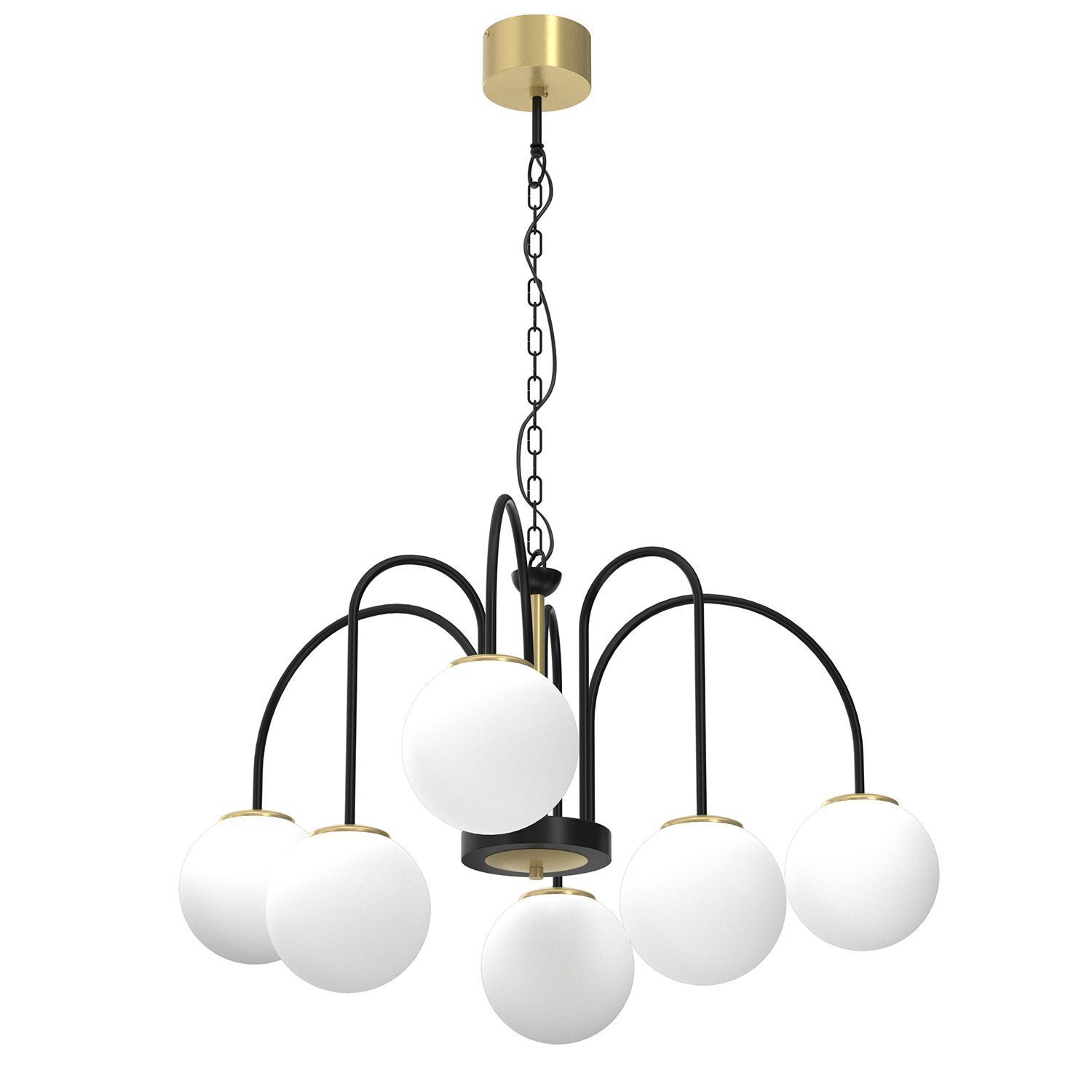 Suspension ronde en laiton noir blanc E14 Ø65 cm