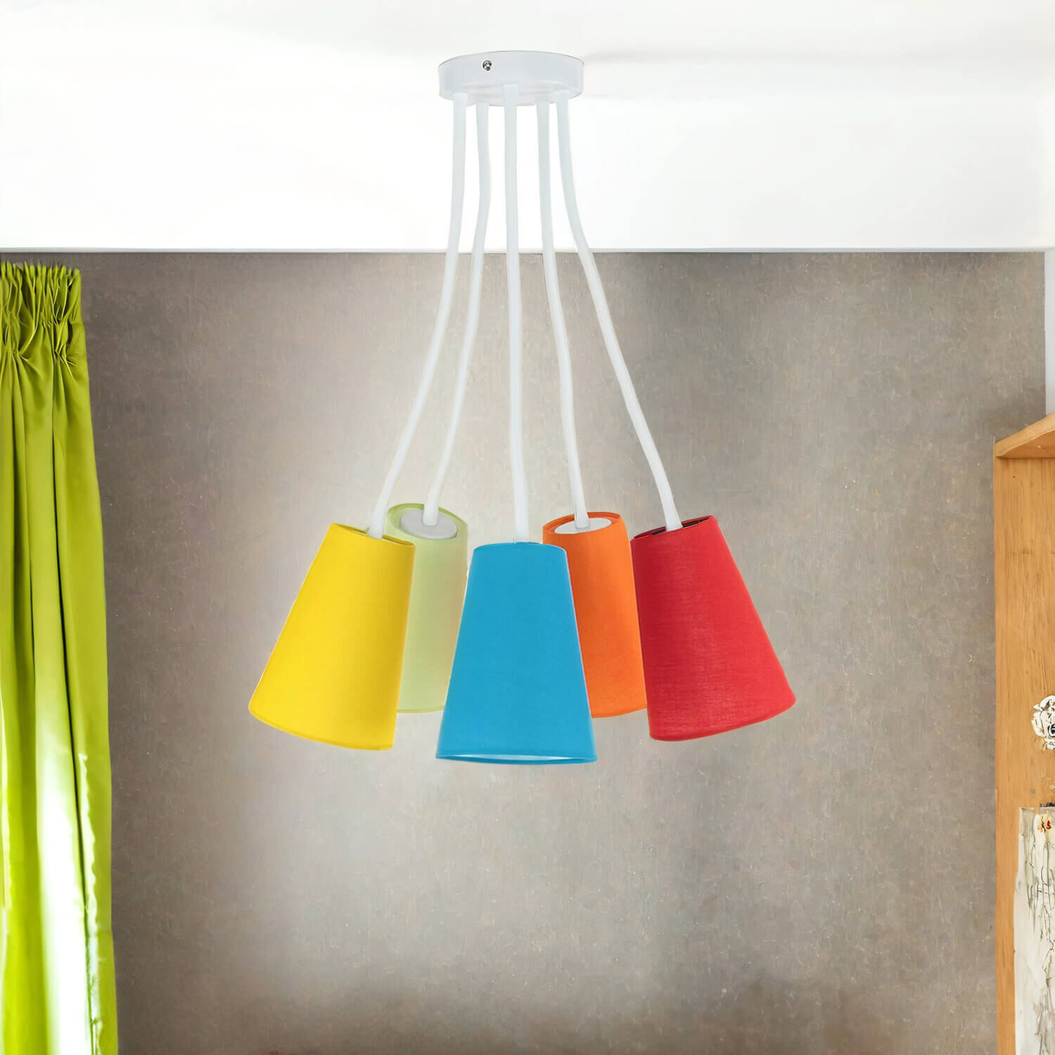 Bunte Deckenlampe Kinderzimmer flexible Arme 5flmg Lampe