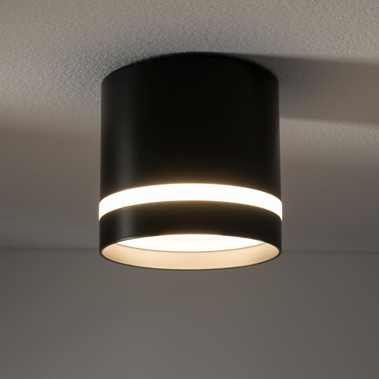 Spot plafond noir GX53 Ø 8,5 cm rond H : 8,3 cm petit métal