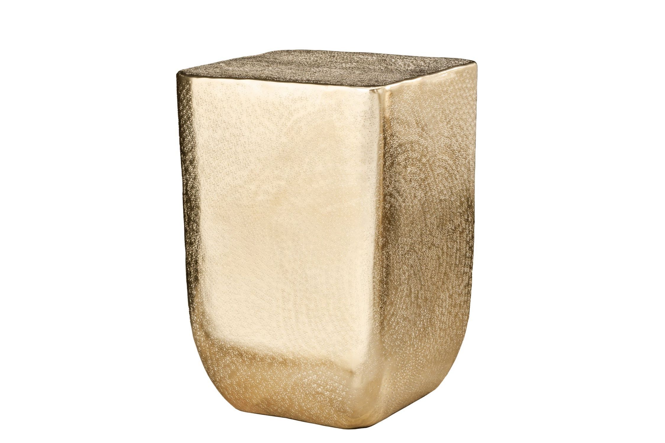 Table d'appoint en métal doré 31 x 31 cm travail manuel