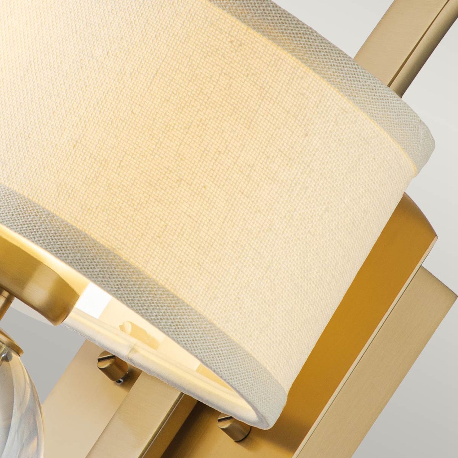 Applique avec LED G9 en laiton crème Abat-jour en tissu