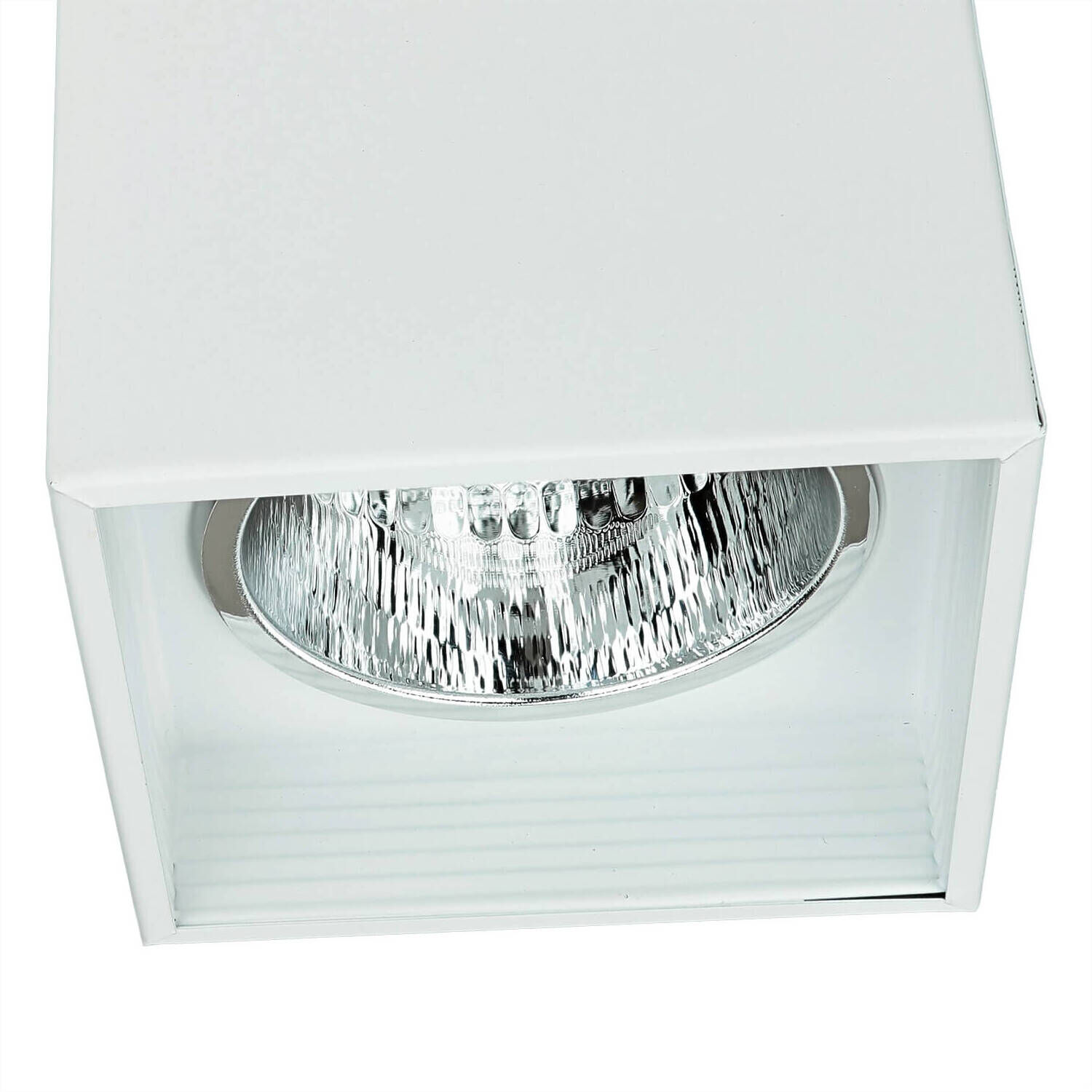 Spot de plafond GU10 blanc métal carré largeur 11,5 cm DOWNLIGHT