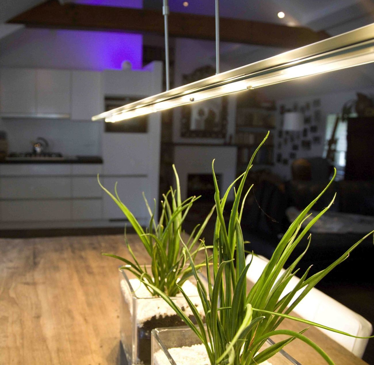 Suspension LED à intensité variable Abat-jour en verre nickel mat