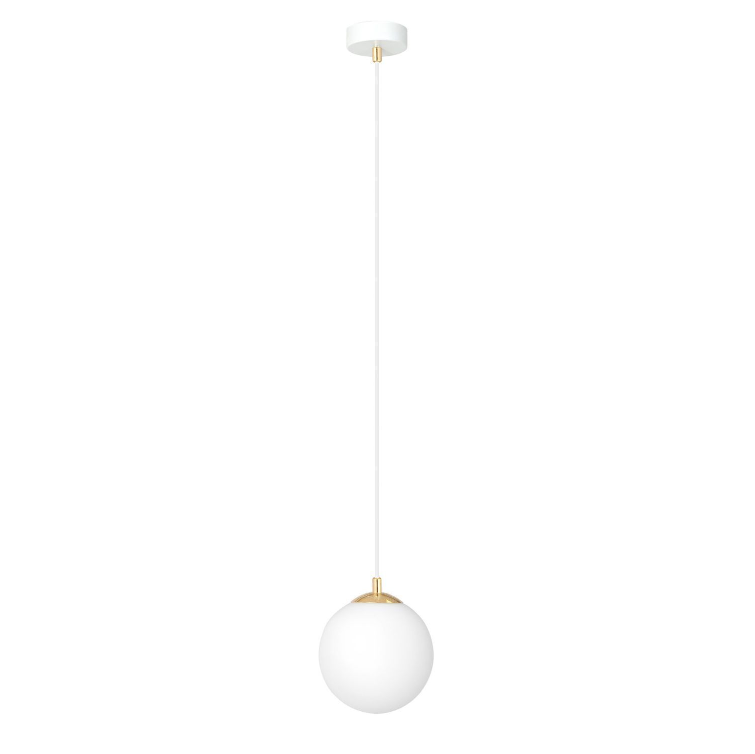 Lampe à suspendre Blanc Or E14 Verre Abat-jour sphérique Ø 14 cm