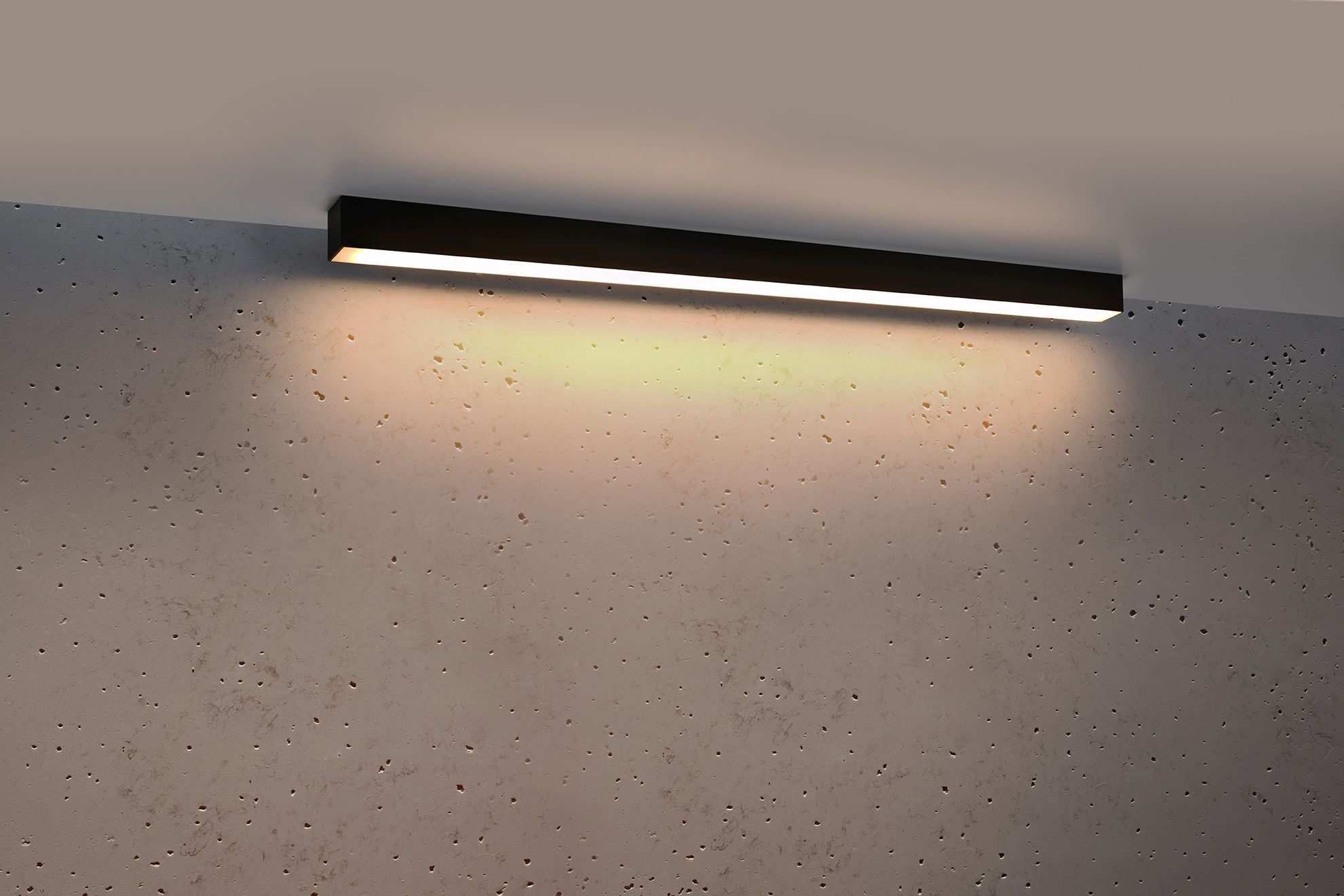 Plafonnier LED métal 90 cm faible éblouissement 3000 K noir