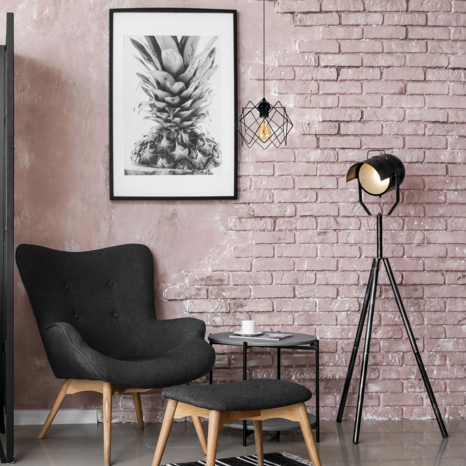 Loft Lampe à suspendre Noir Métal Ø19 cm E27 décoratif