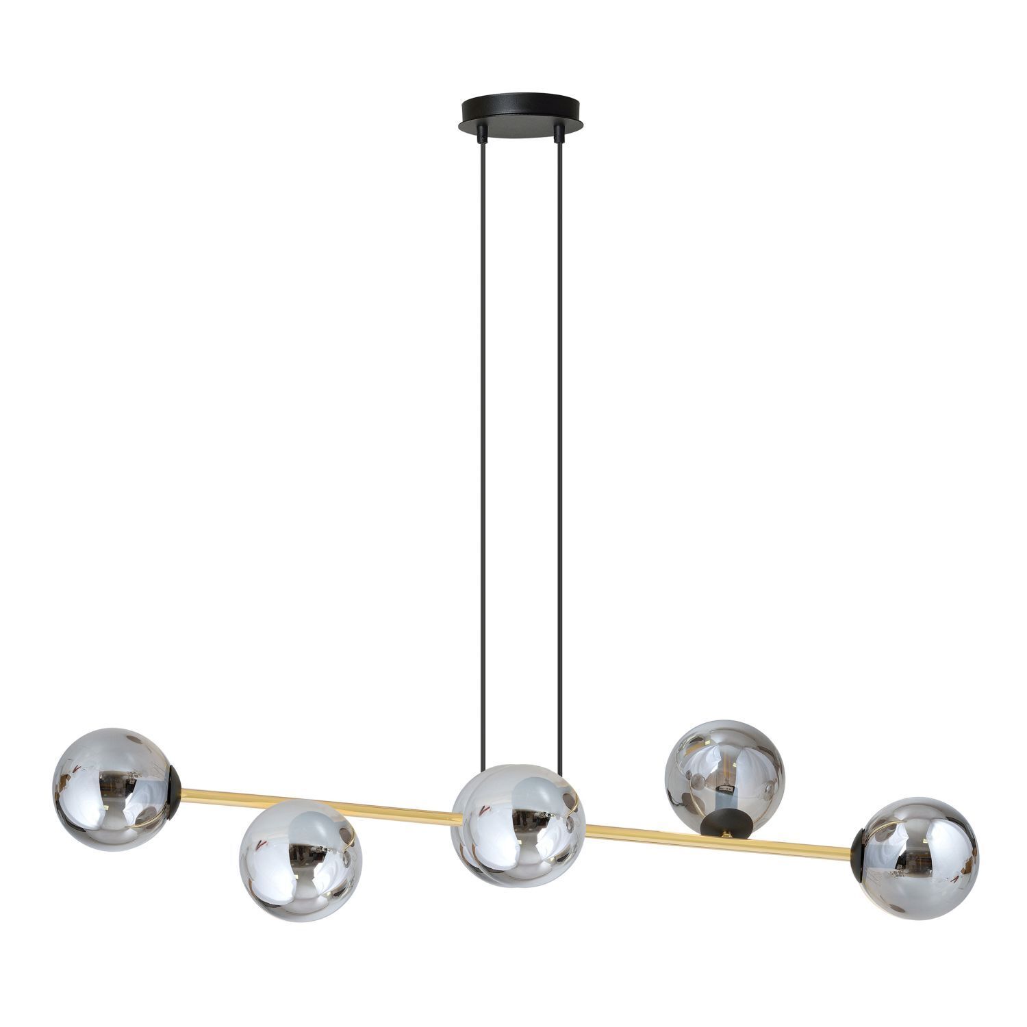 Lampe à suspendre décorative Abat-jour sphérique Verre fumé Métal ALOISIO