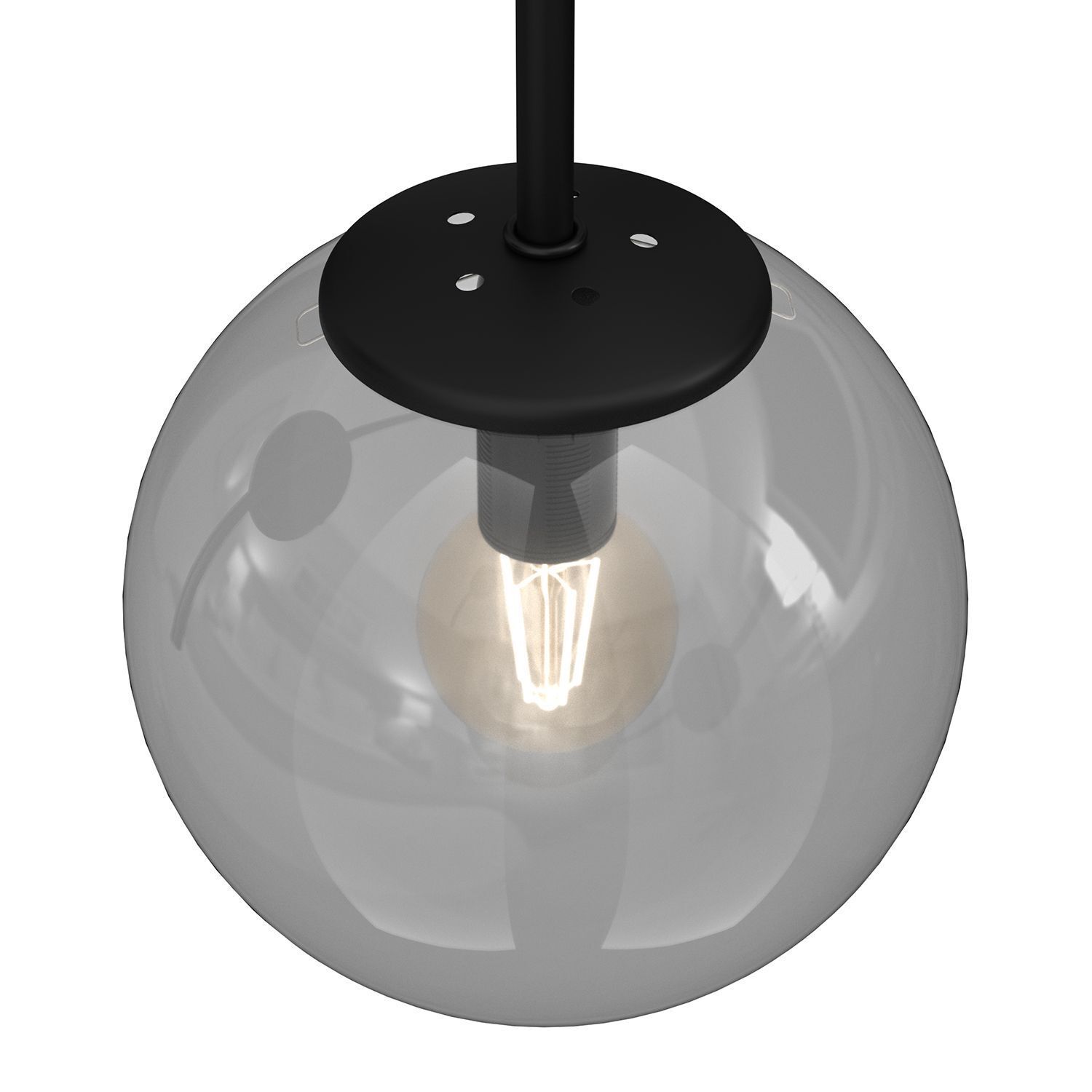 Applique Métal Verre Noir Gris Fumé Laiton E14