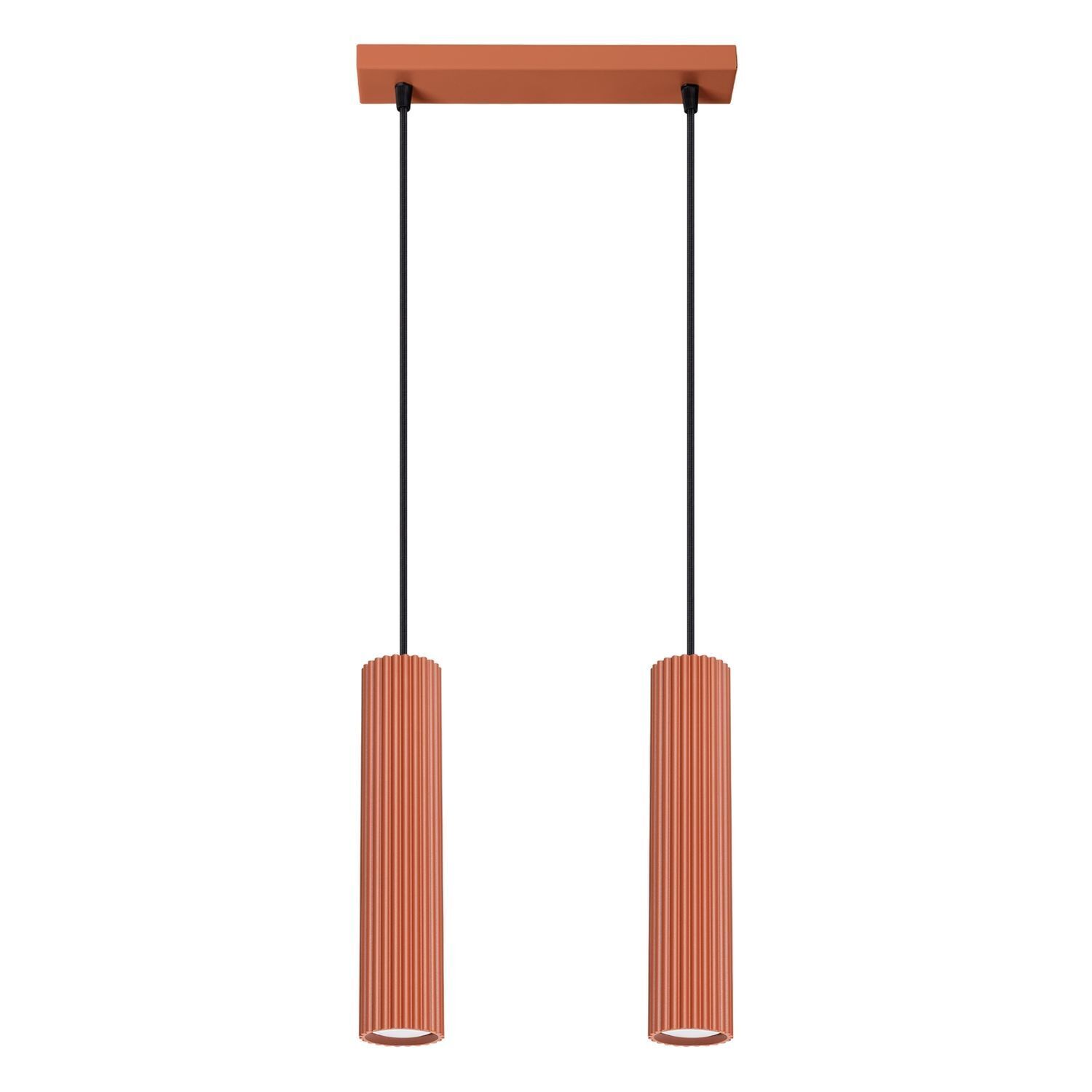 Lampe à suspendre rouge à 2 flammes L : 30 cm étroit H : max. 90 cm GU10