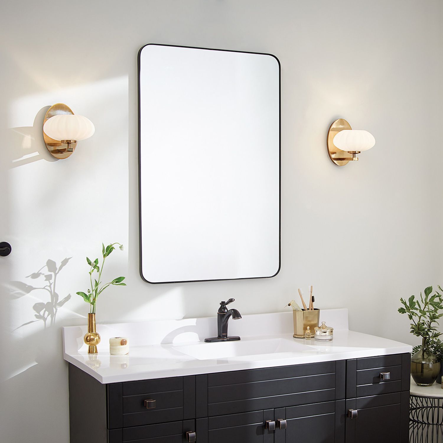 Luminaire de salle de bain mural LED G9 IP44 H : 20,3 cm en or blanc