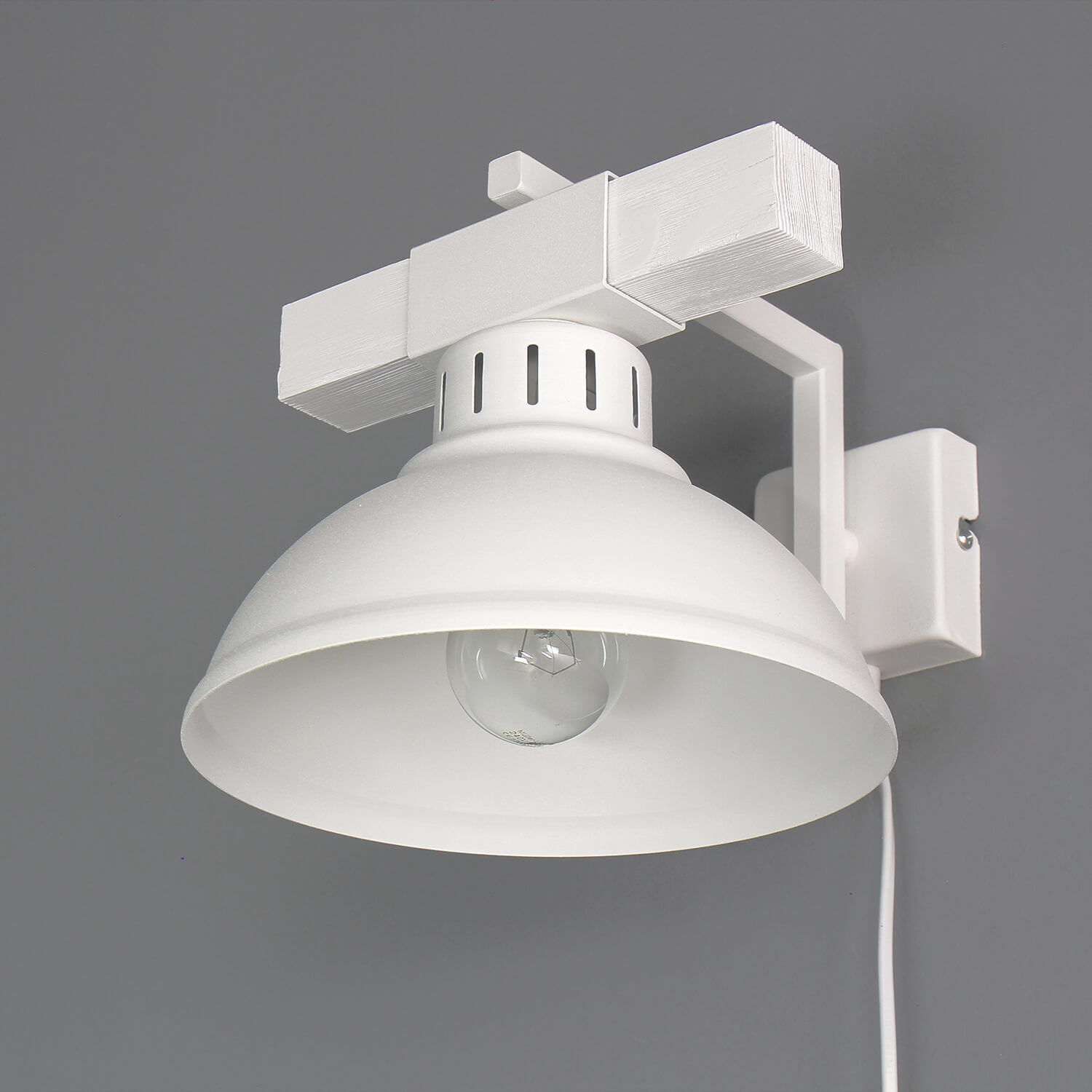 Applique murale blanche avec prise de courant Leuchte