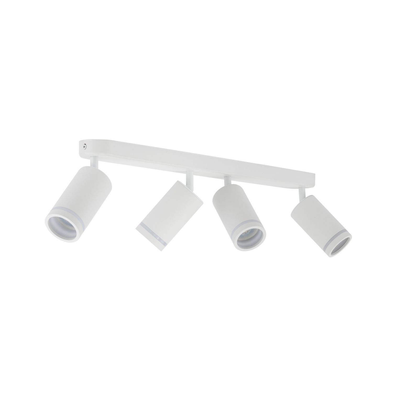 Plafonnier blanc 4 flammes 74 cm long métal GU10