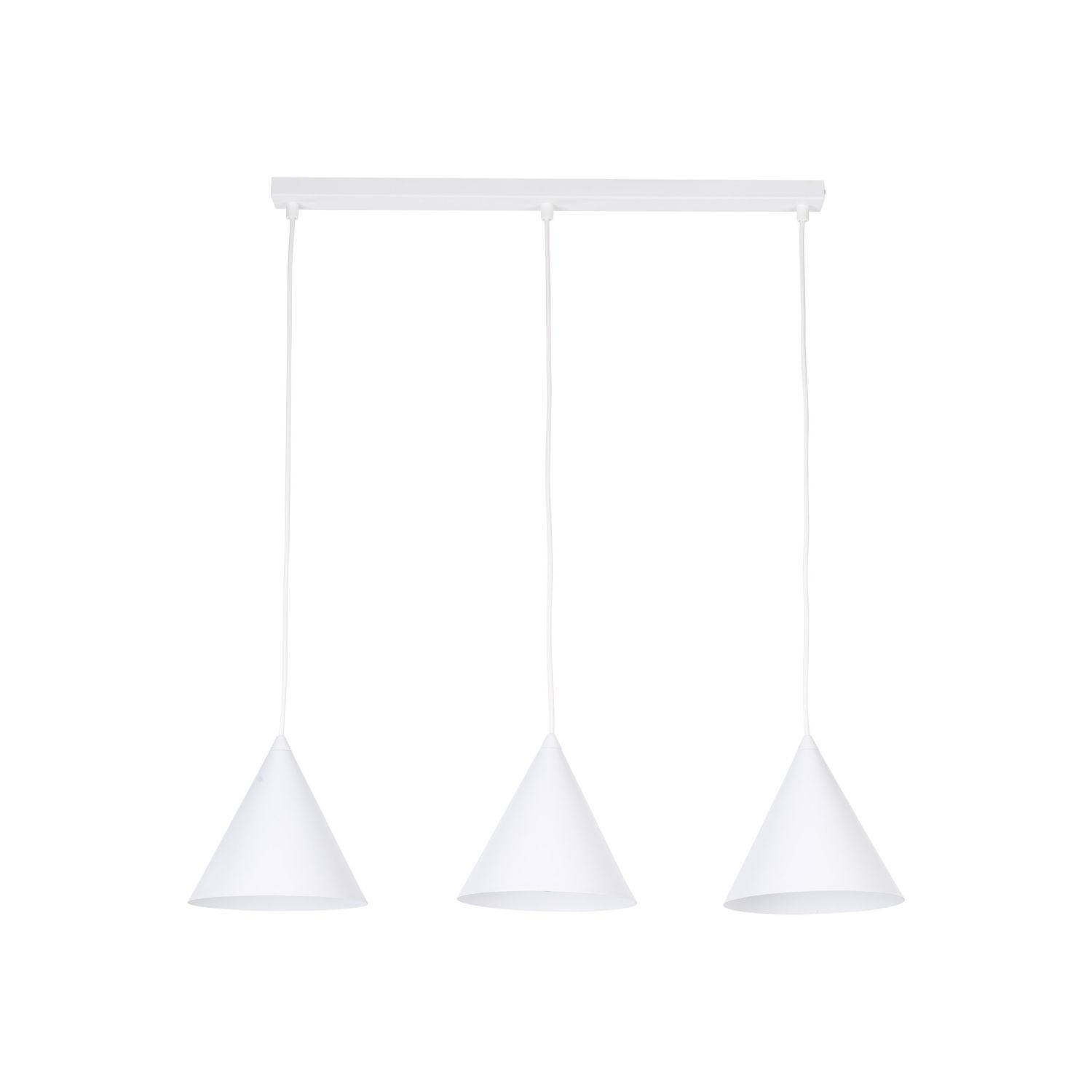 Suspension 3 flammes métal L : 75 cm blanc E27 CODY
