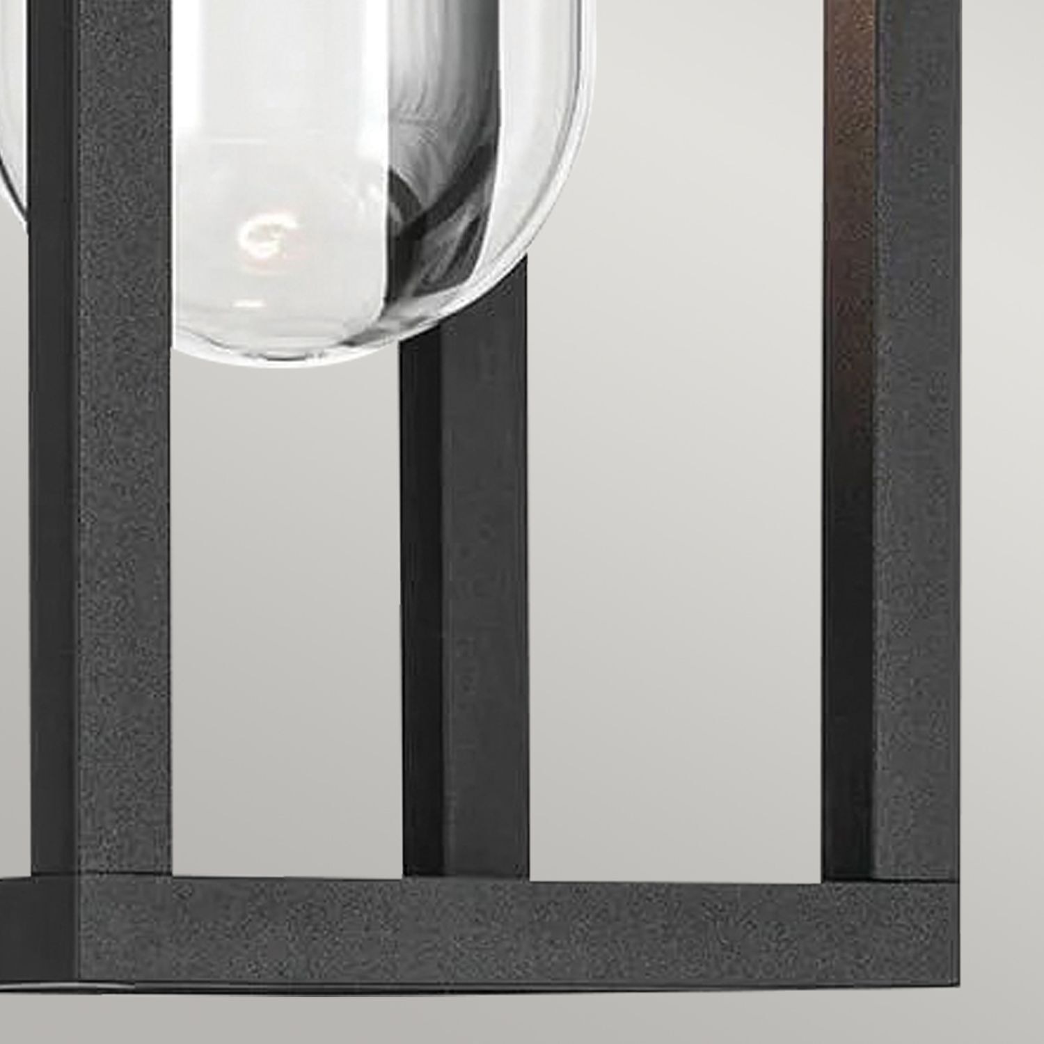Applique murale extérieure H : 33 cm IP44 Noir E27 carré petit Glas