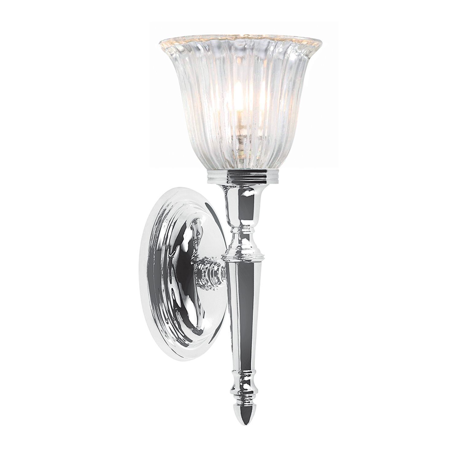 Lampe de salle de bain design LED en laiton verre IP44 en chrome