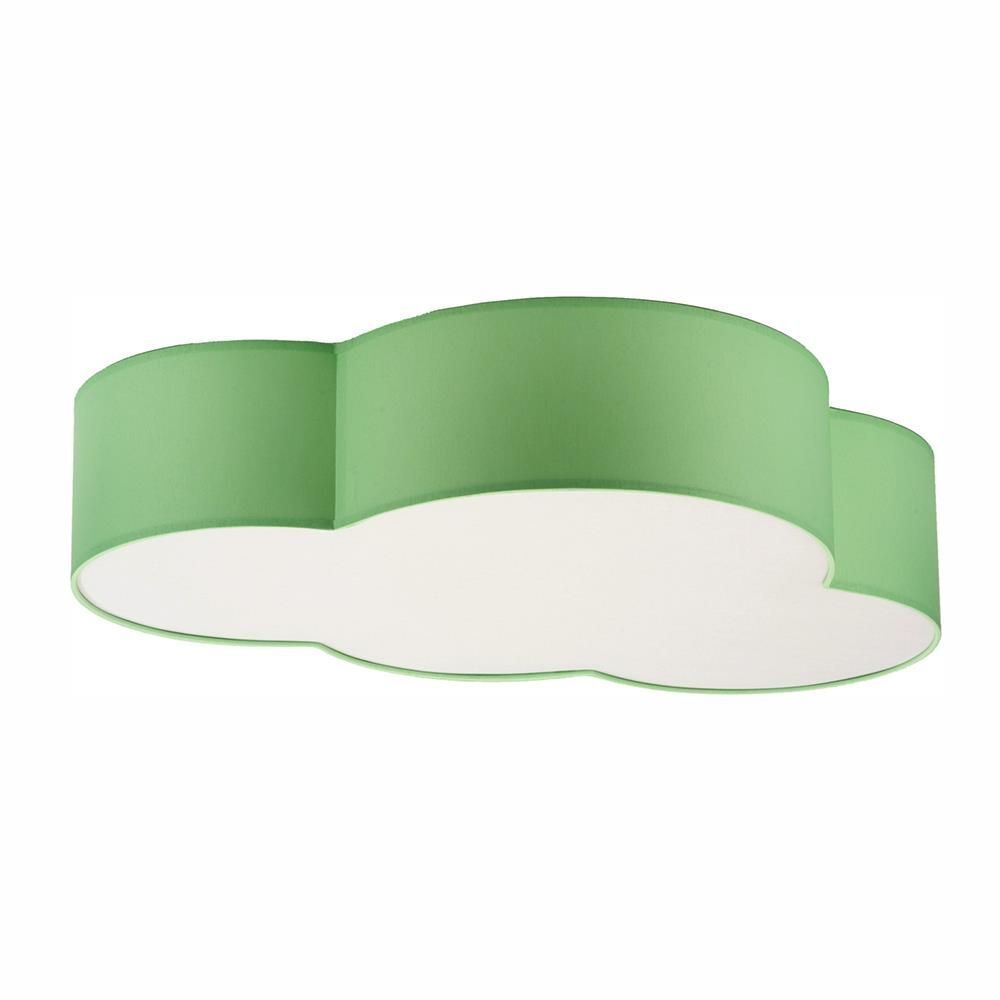 Lampe pour chambre d'enfant plafond nuage faible éblouissement 4x E27 vert