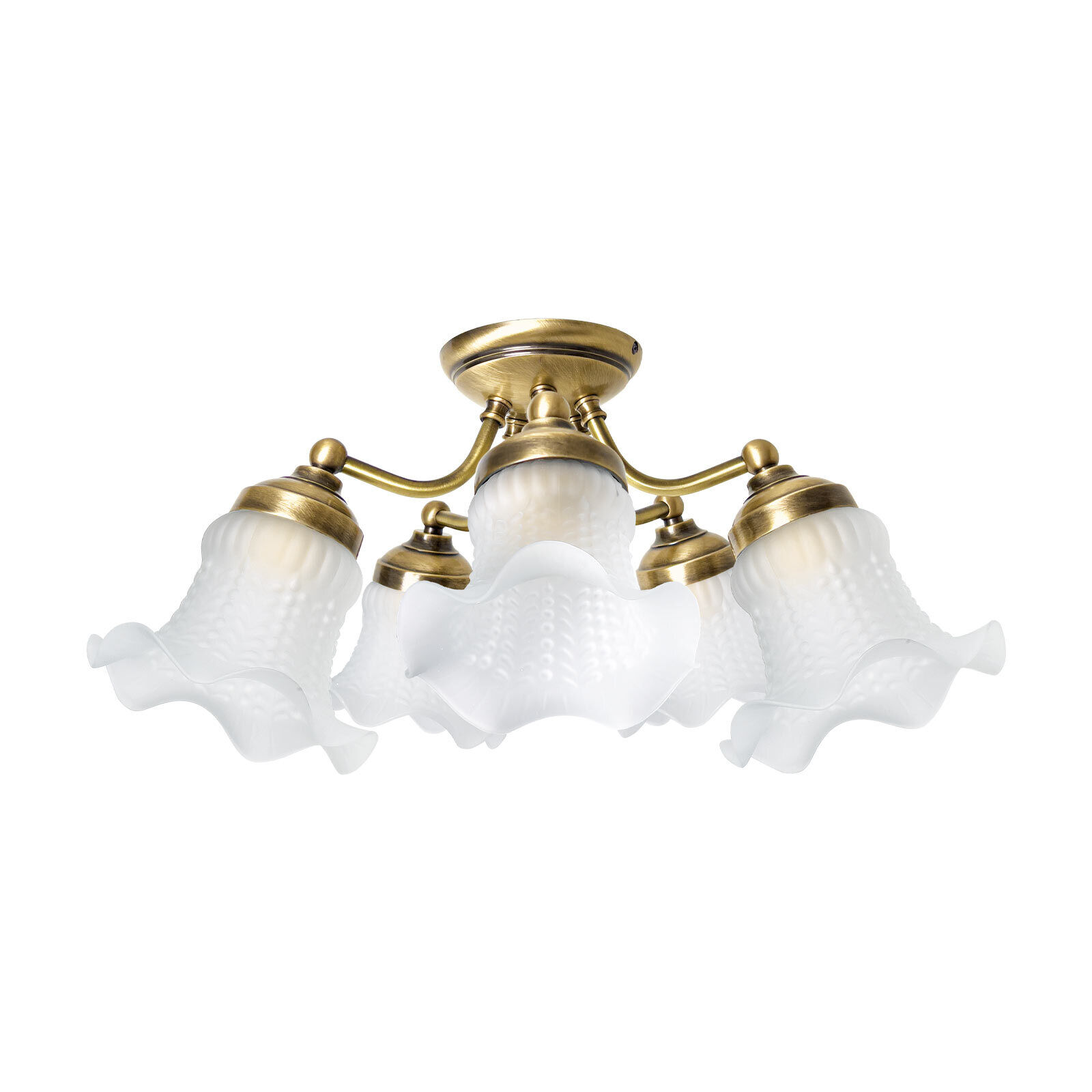 Projecteur de plafond 5 flammes E14 en bronze clair brillant blanc