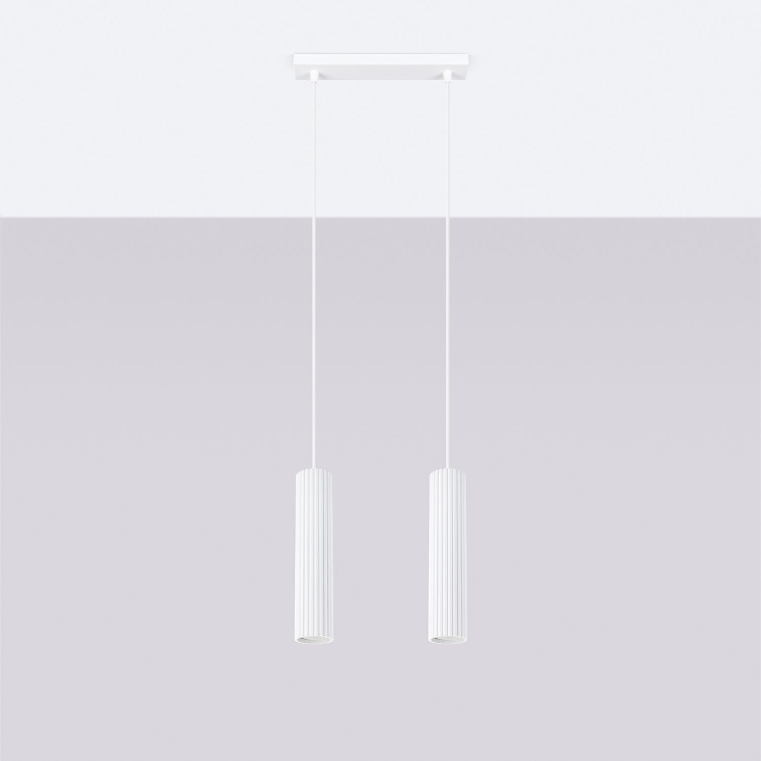 Suspension blanche Moderne en aluminium L : 30 cm 2x GU10 BERTA
