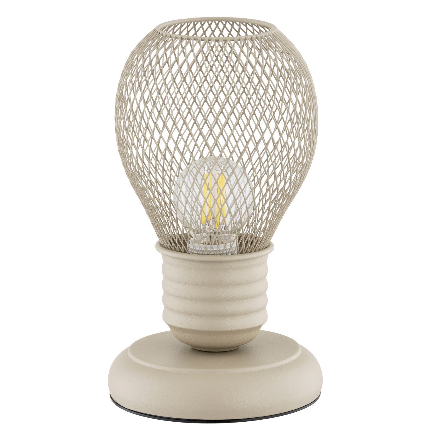 AF9452.1019 Tischleuchte, Lampengehäuse, Metallgitter, Beige, LED/Glühbirne