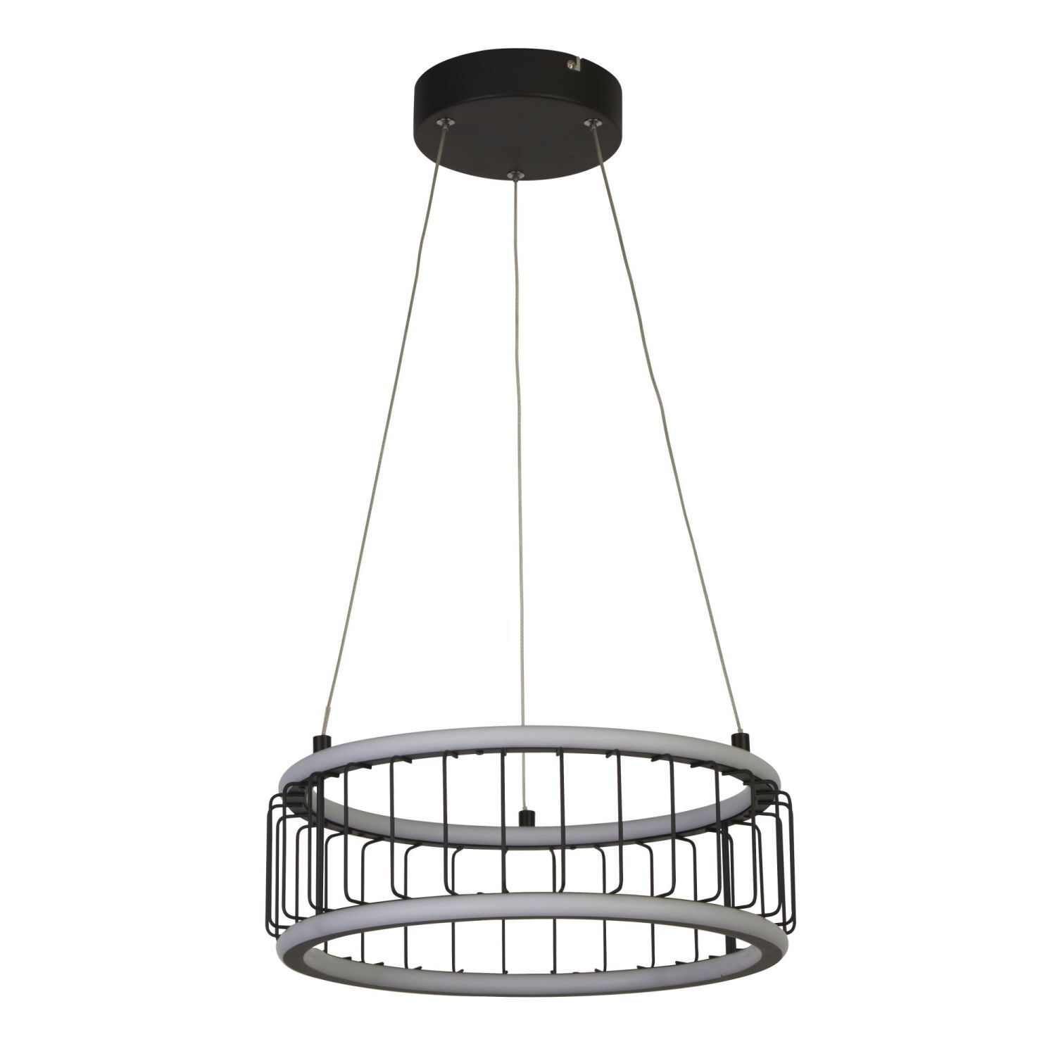 Suspension LED Ring Ø 38 cm Noir Blanc 3000 K 1976 lm