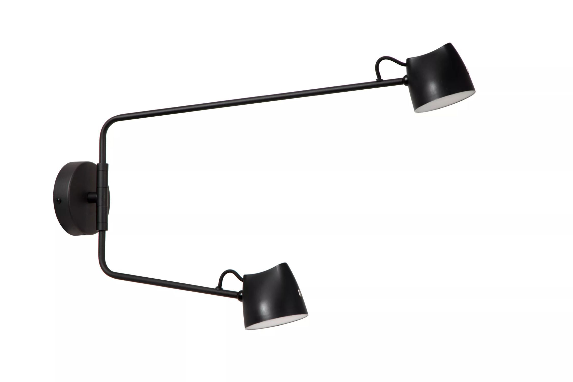 LED Wandspot flexibel Schwarz H:54 cm 2700 K 2-flammig