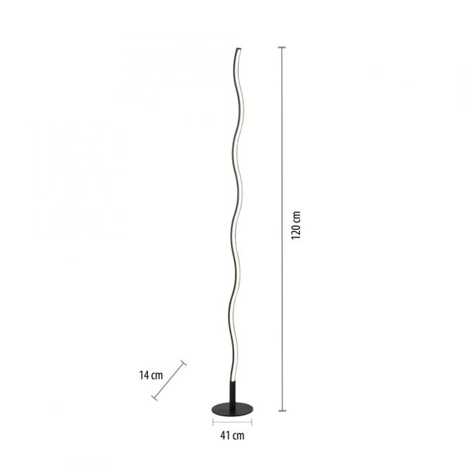 LED Lampadaire noir métal 120 cm 3000 K faible éblouissement