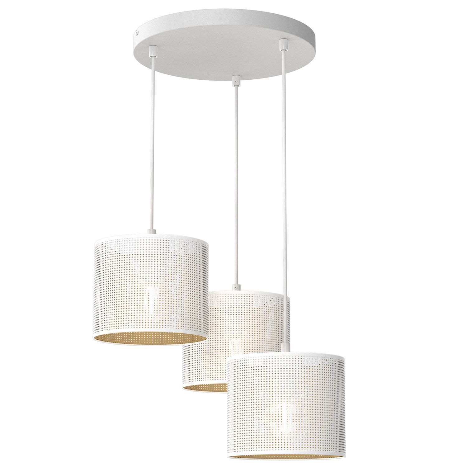 Suspension métal blanc or Ø45 cm E27 Loft