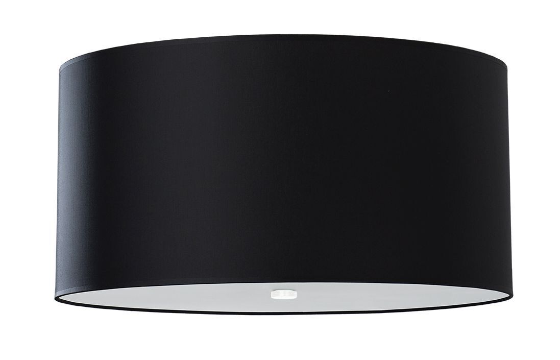 Lampe de plafonnier noir rond Ø 50 cm tissu verre 5x E27