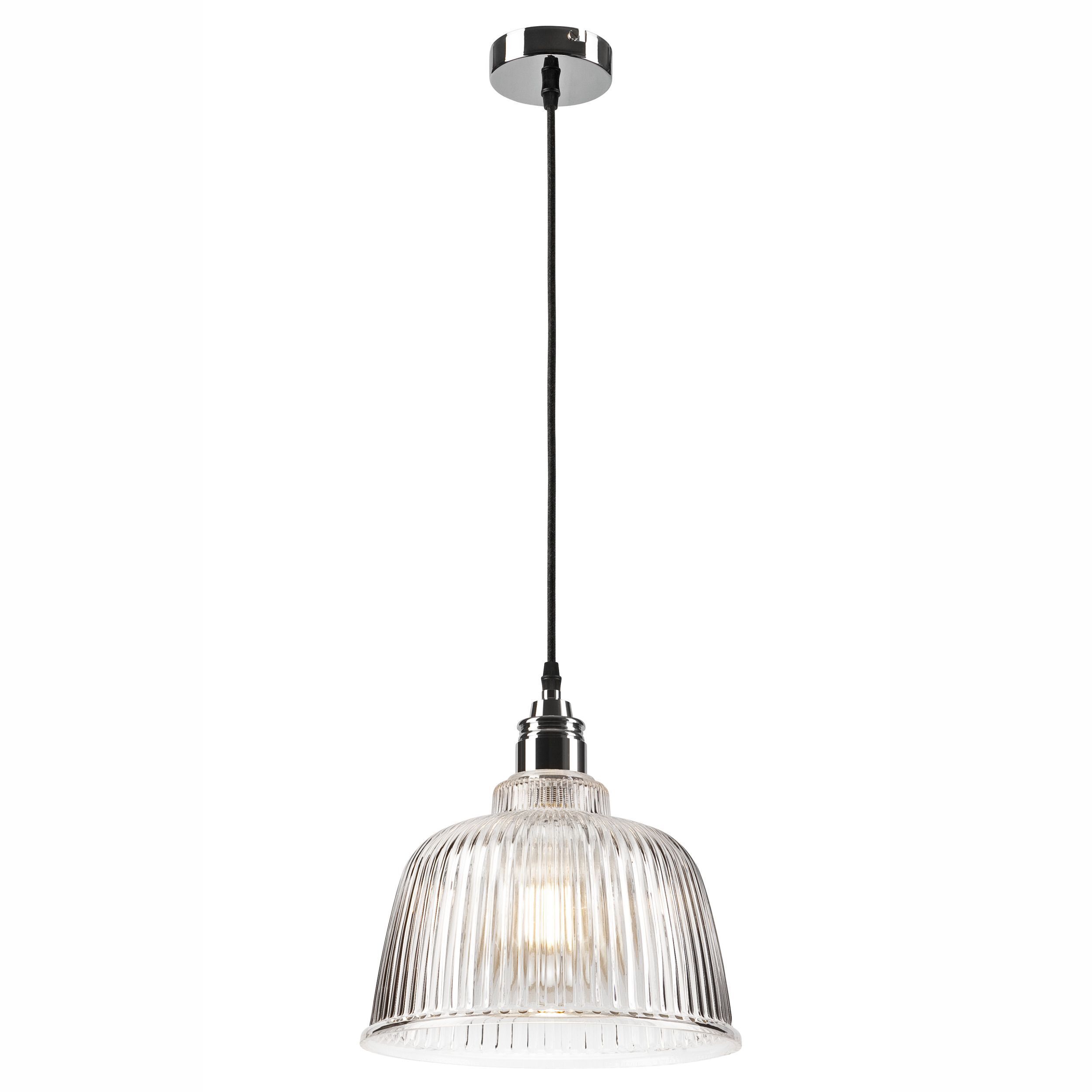 Lampe à suspendre verre métal Ø 28 cm E27 Vintage Table à manger