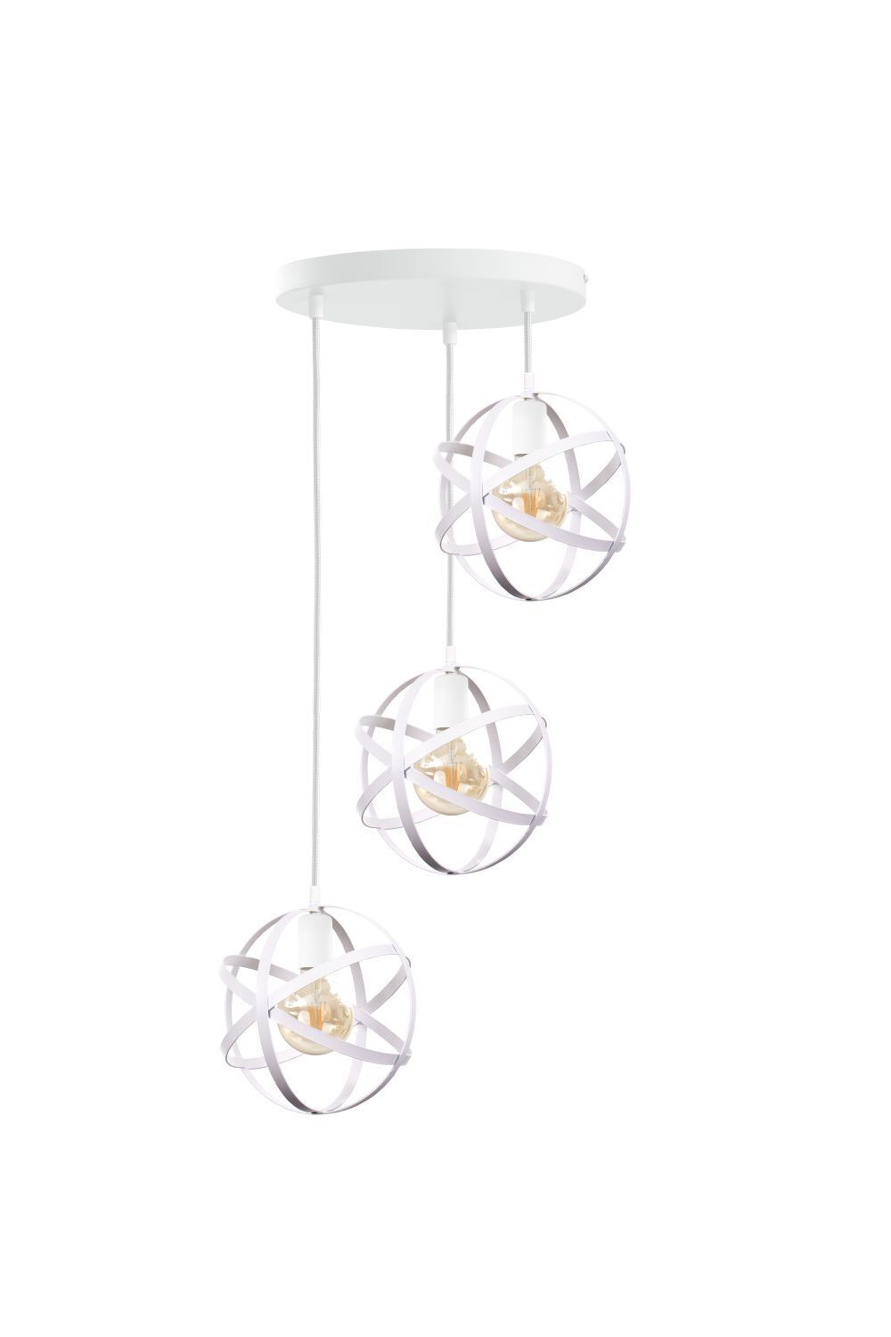 Lampe à suspendre ronde 3 flammes métal Ø40cm décorative Leuchter, Lampe