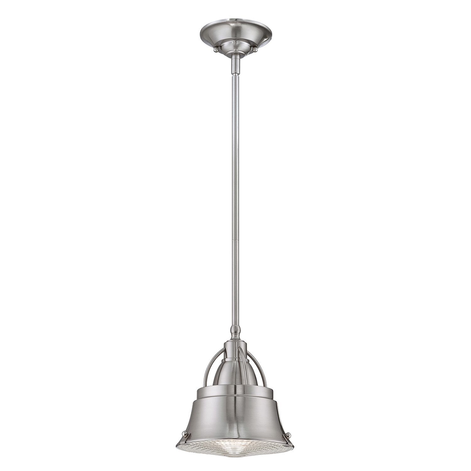 Lampe de plafonnier industriel métal verre en nickel DEBIELA