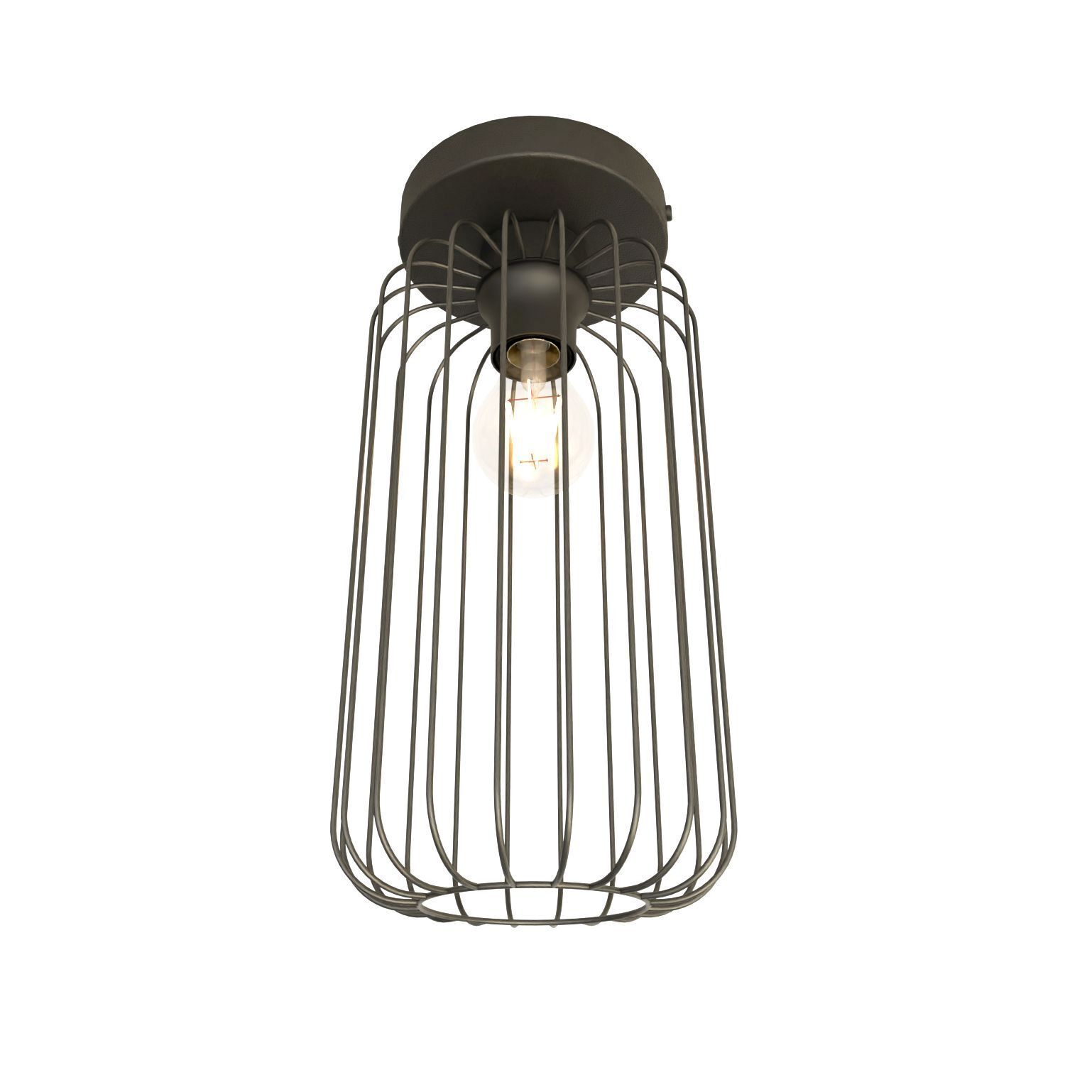 Fil de fer Plafonnier Noir Métal E27 Ø16 cm rond Rétro Deckenleuchte, Leuchte, Lampe