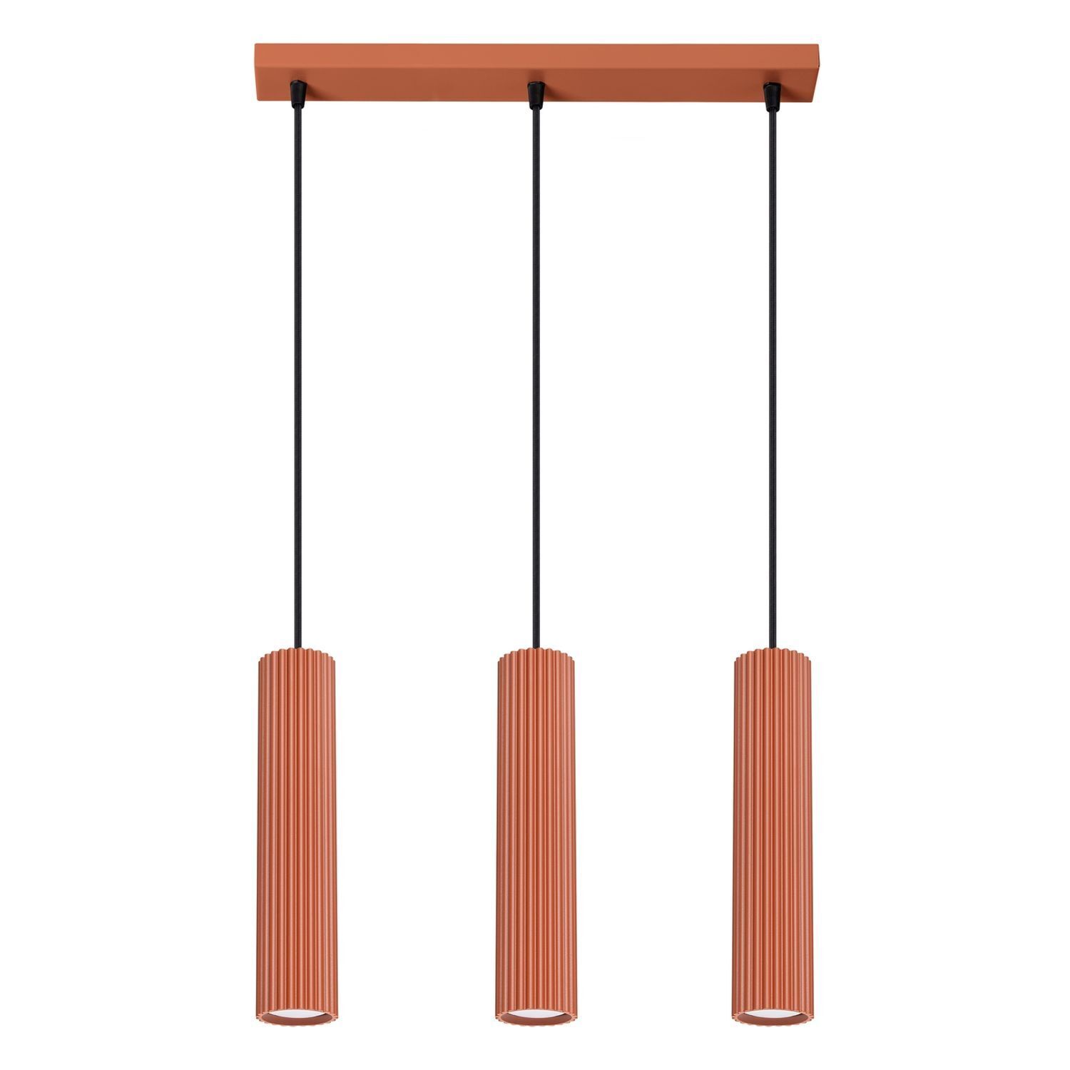 Suspension Moderne GU10 3-flamme L : 45 cm Aluminium en rouge