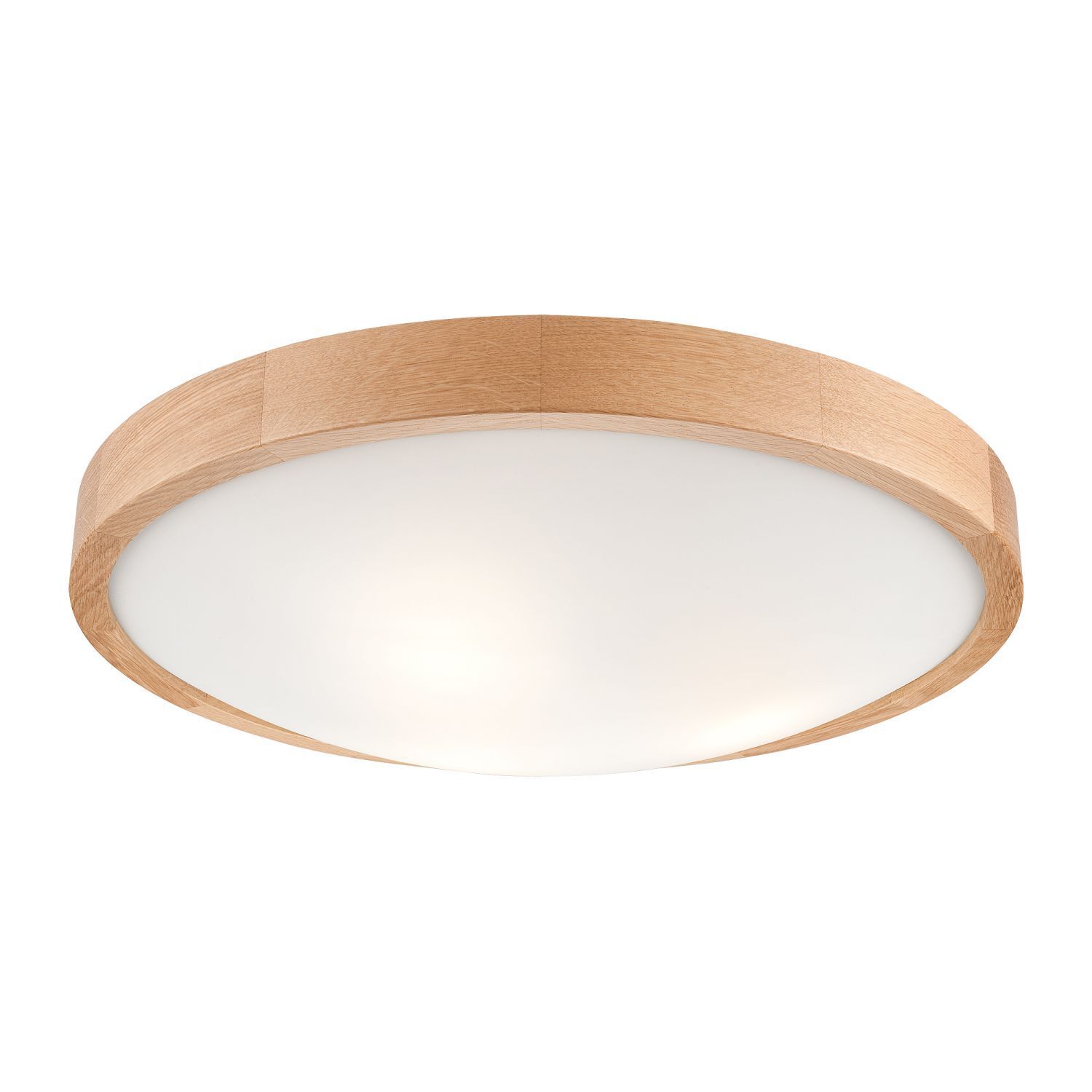 Plafonnier bois verre rond Ø47cm 3x E27 anti-éblouissement