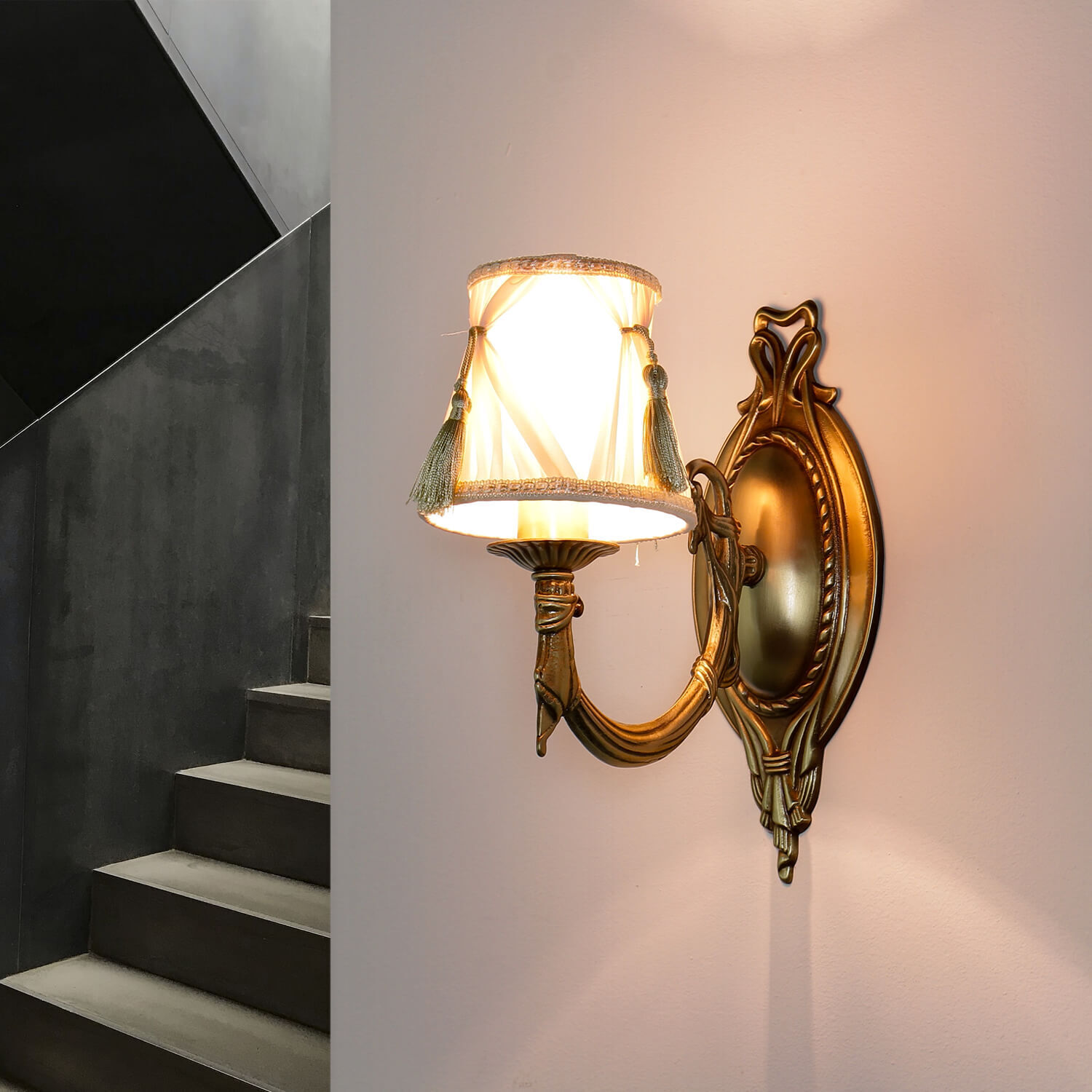 Haus, Wohnen, Treppe, Lampe, Lampenschirm