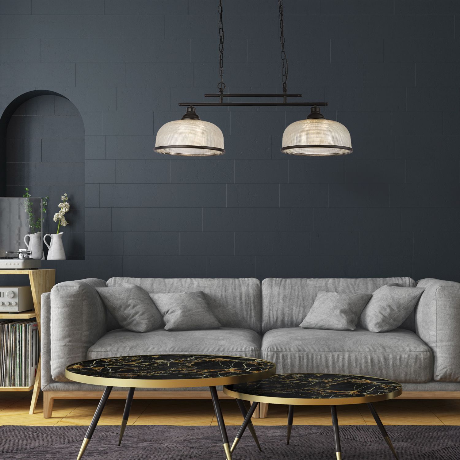 Lampe de billard Table de salle à manger L : 75 cm E27 réglable Noir