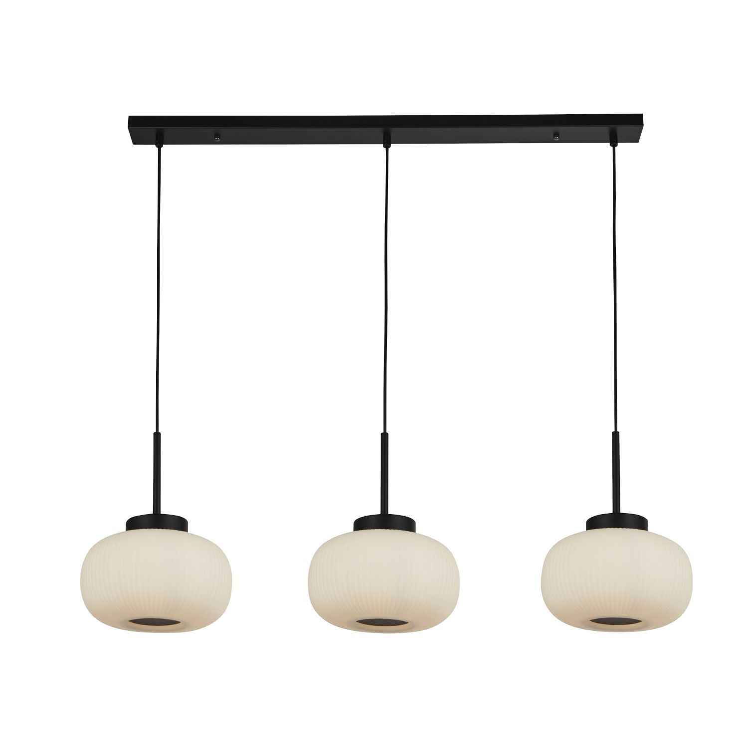 Lampe à suspendre 3 flammes L : 104 cm verre métal E27