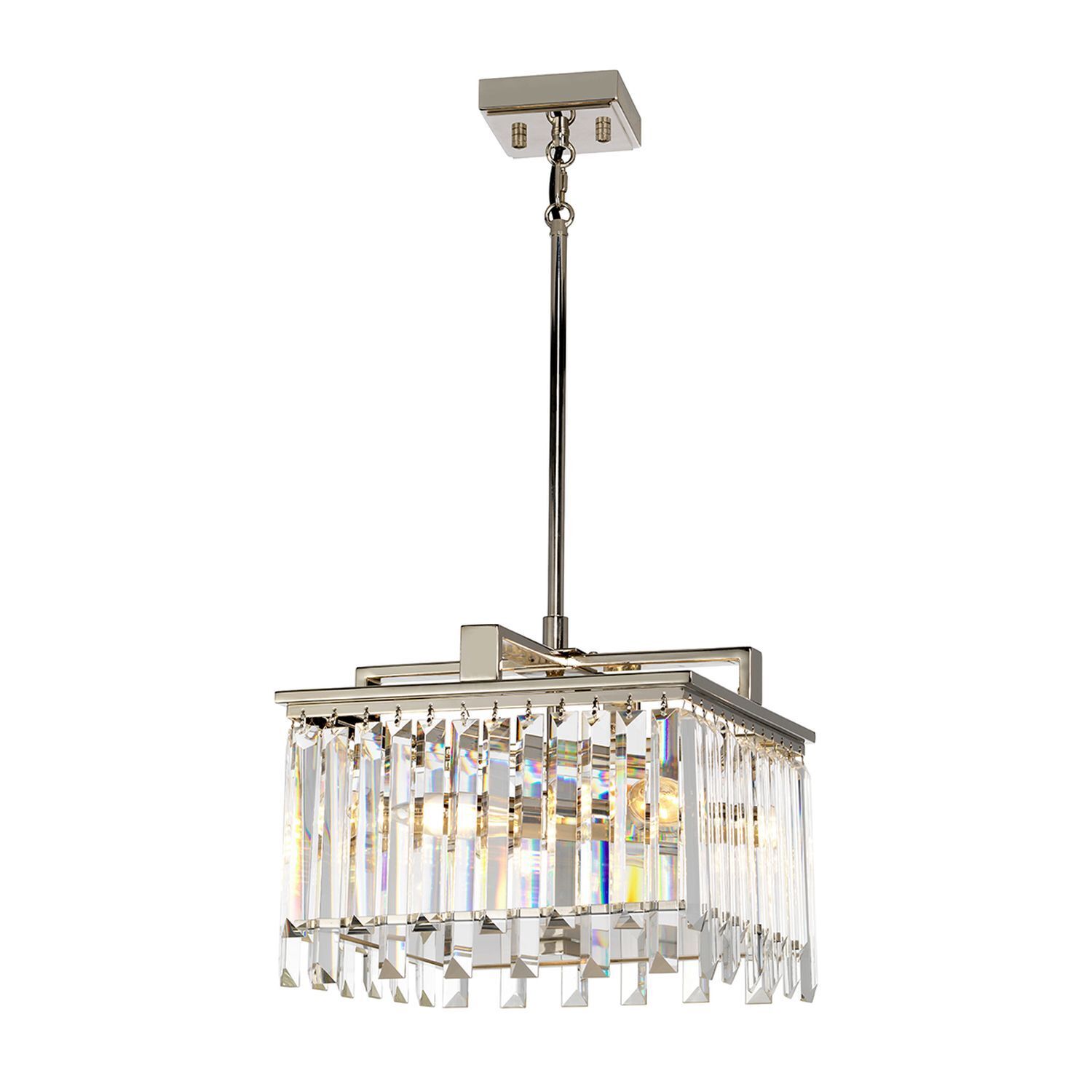 Lampe à suspendre cristal en nickel clair Art Déco Lampe à suspendre cristal en nickel clair Art Déco